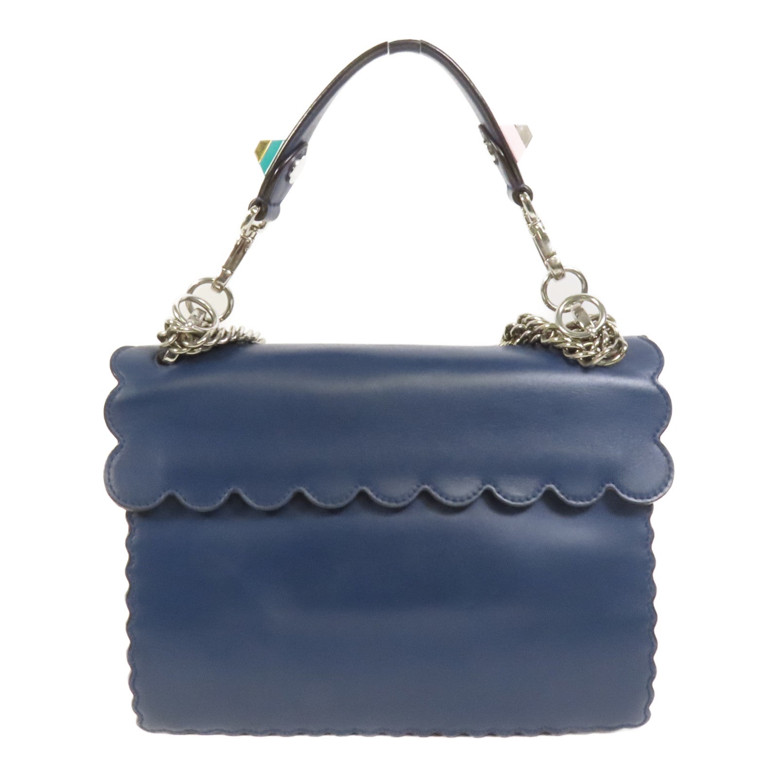 FENDI 牛皮皮革Kan I銀扣手挽肩背兩用袋