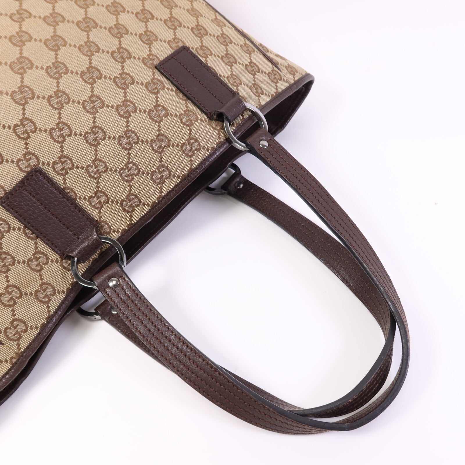 GUCCI 帆布Shoulder Bag銀扣肩背袋