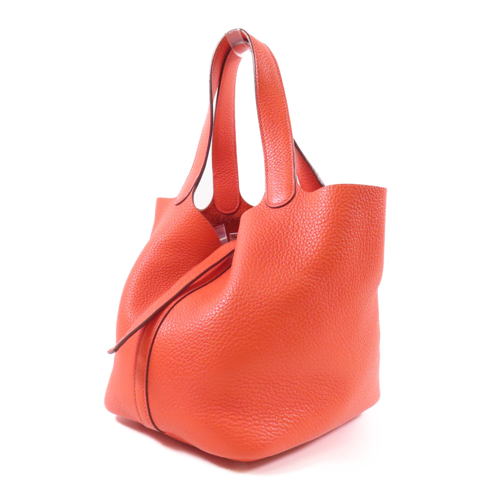HERMES Clemence皮革Picotin MM銀扣手挽袋Bougainvillier