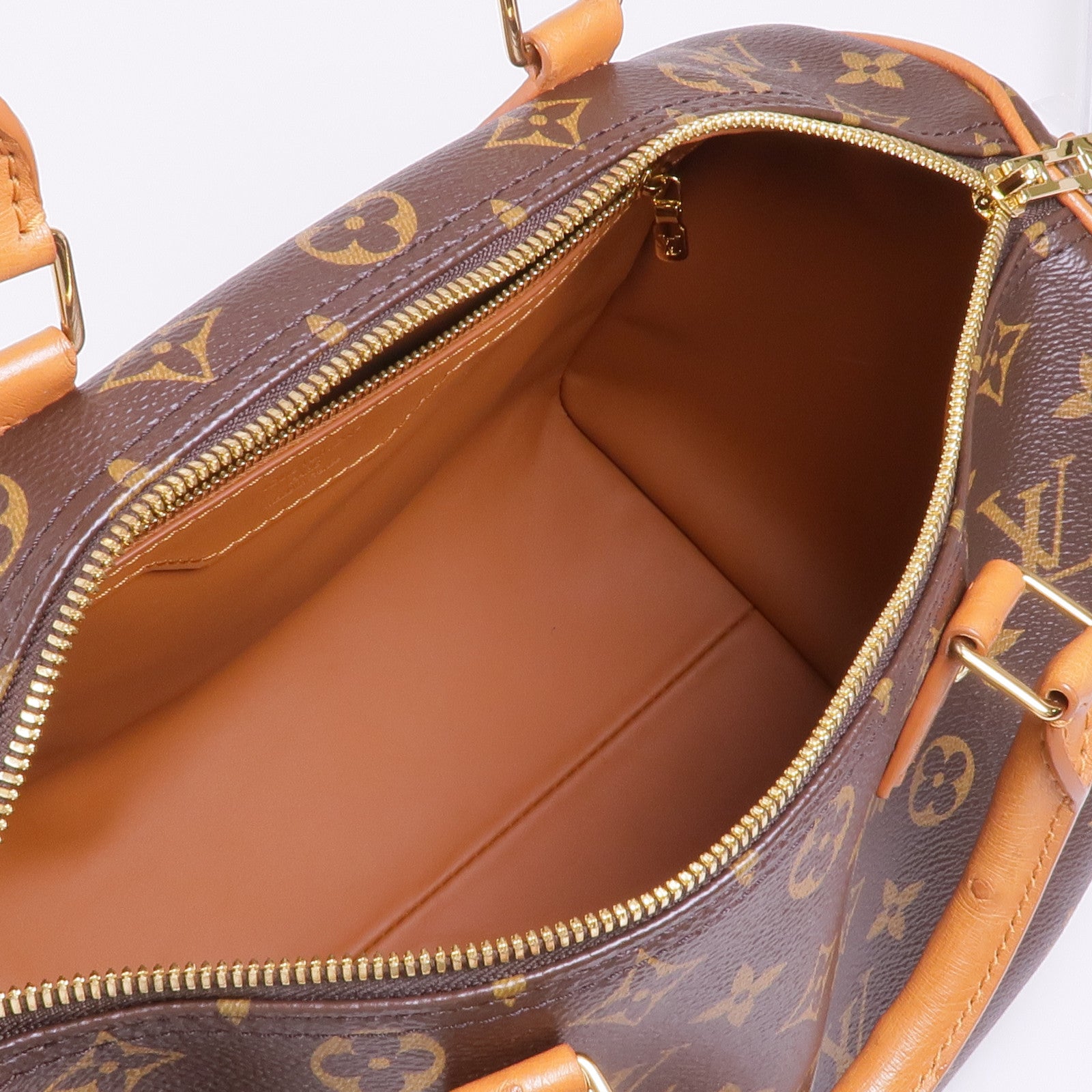 LOUIS VUITTON Monogram/鴕鳥皮革Speedy Soft 30 Boho金扣手挽肩背兩用袋