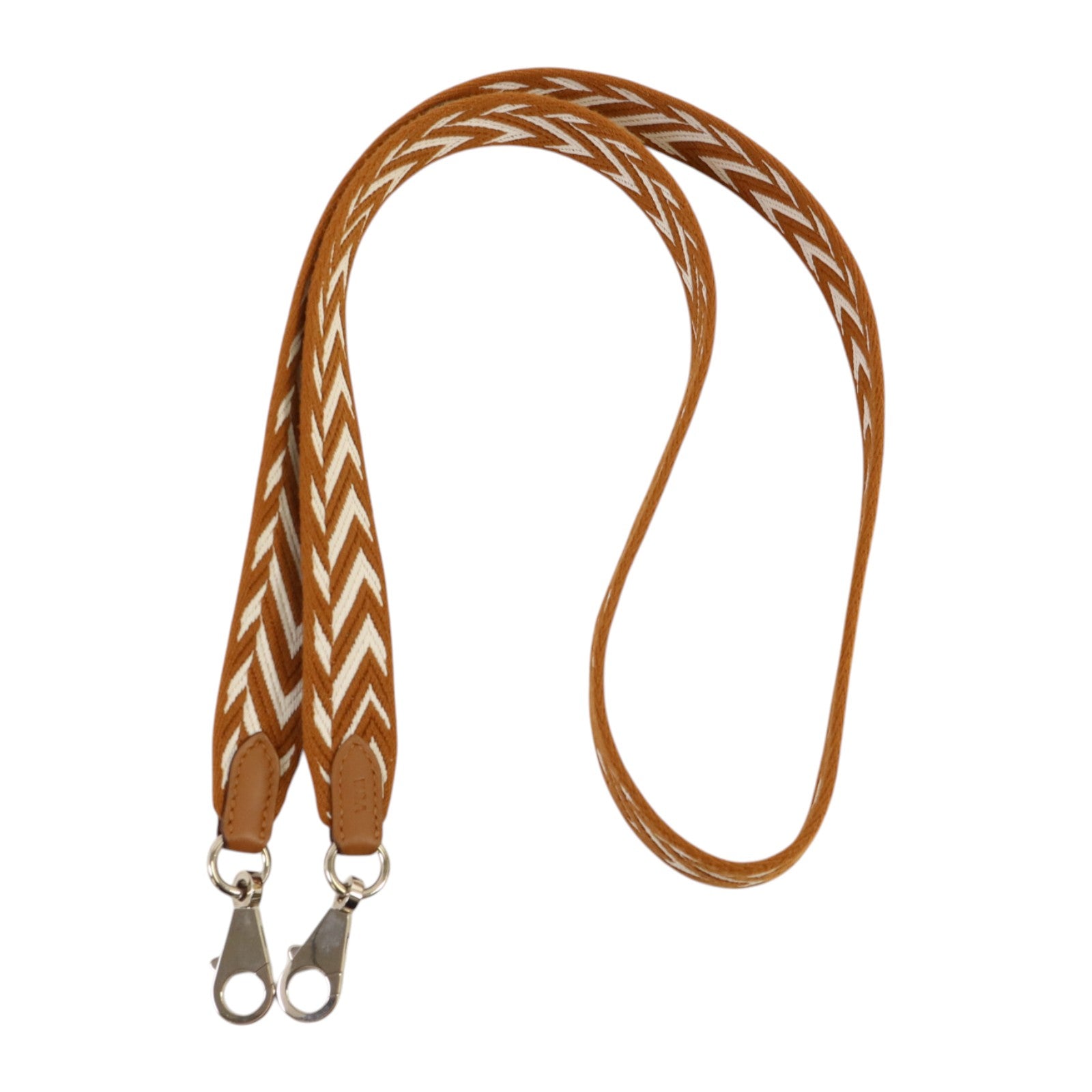 HERMES 帆布/Swift皮革Sangle Zigzag 25mm Strap金扣肩帶Gold/Blanc