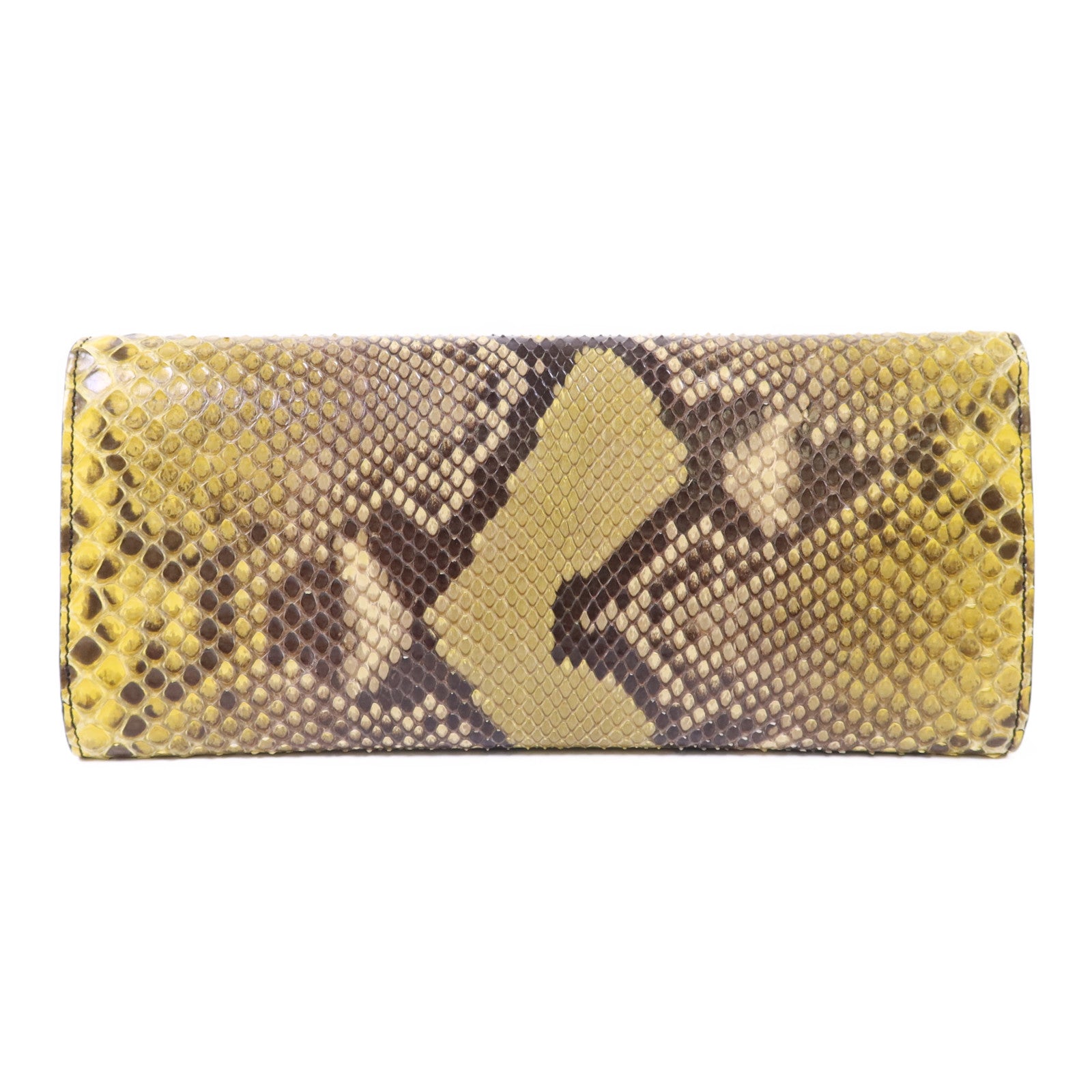 GUCCI 【激減優惠】蛇皮皮革Clutch金扣手拿包