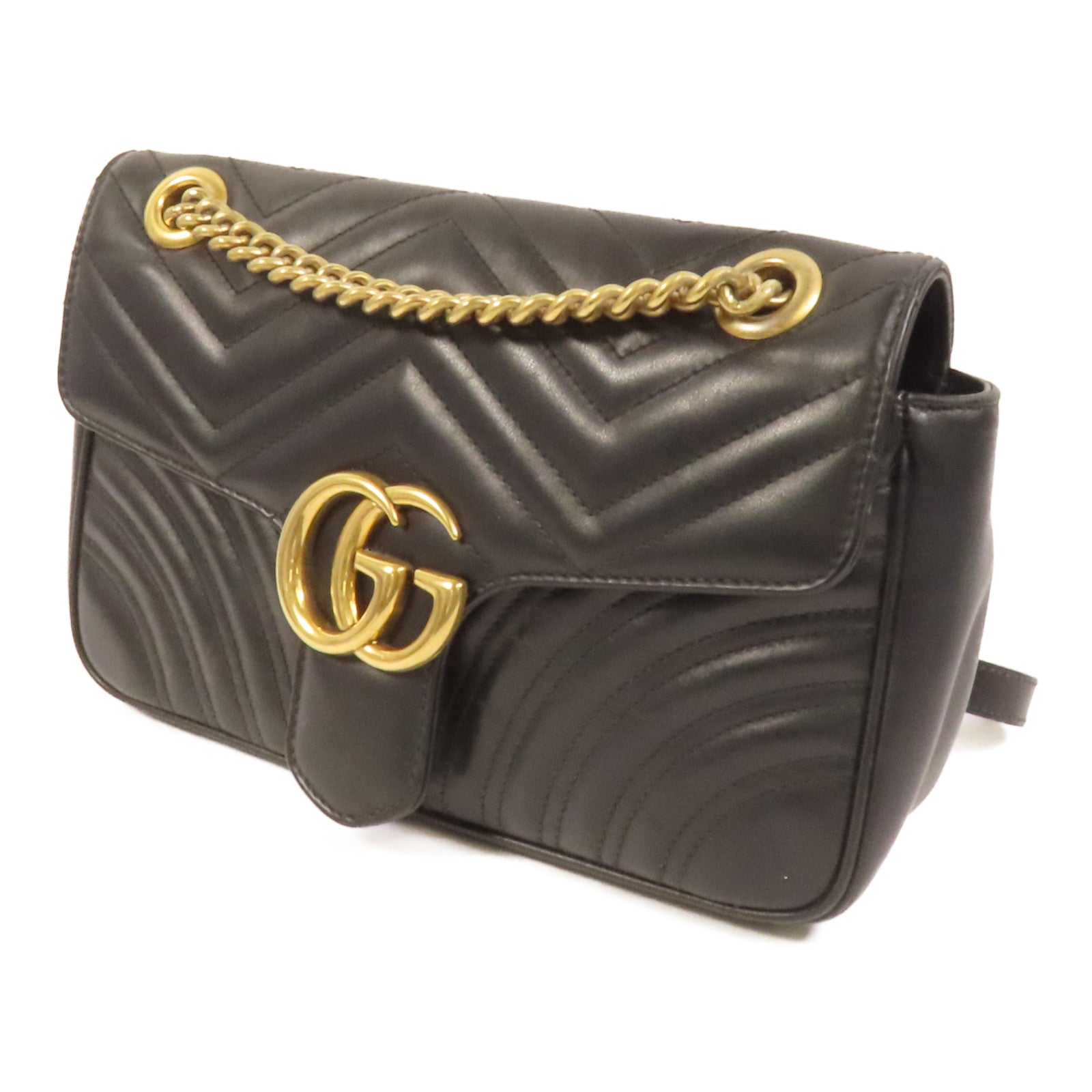 GUCCI 牛皮皮革GG Marmont金扣肩背袋