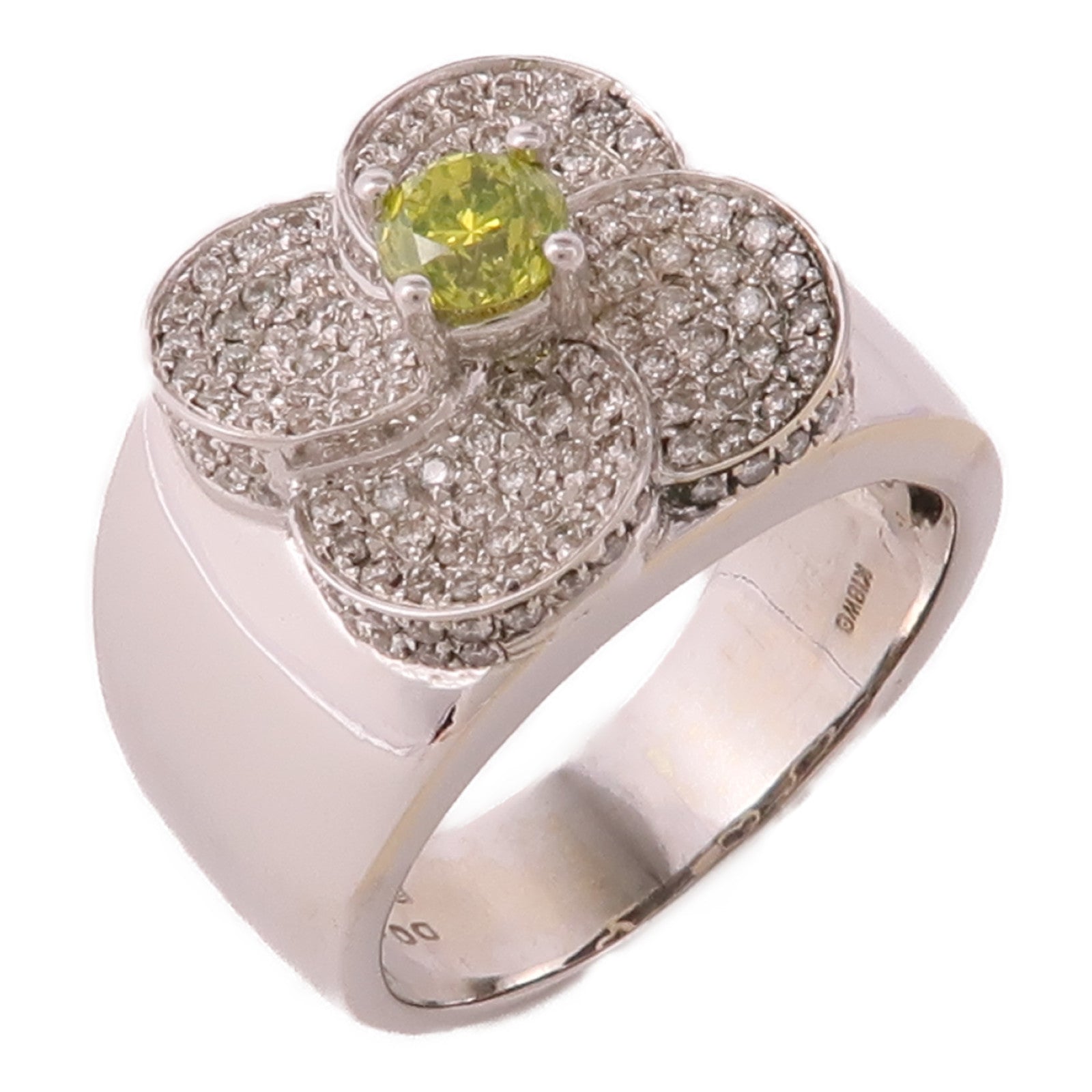 JEWELRY 18K白金Green Diamond Ring綠鑽戒指