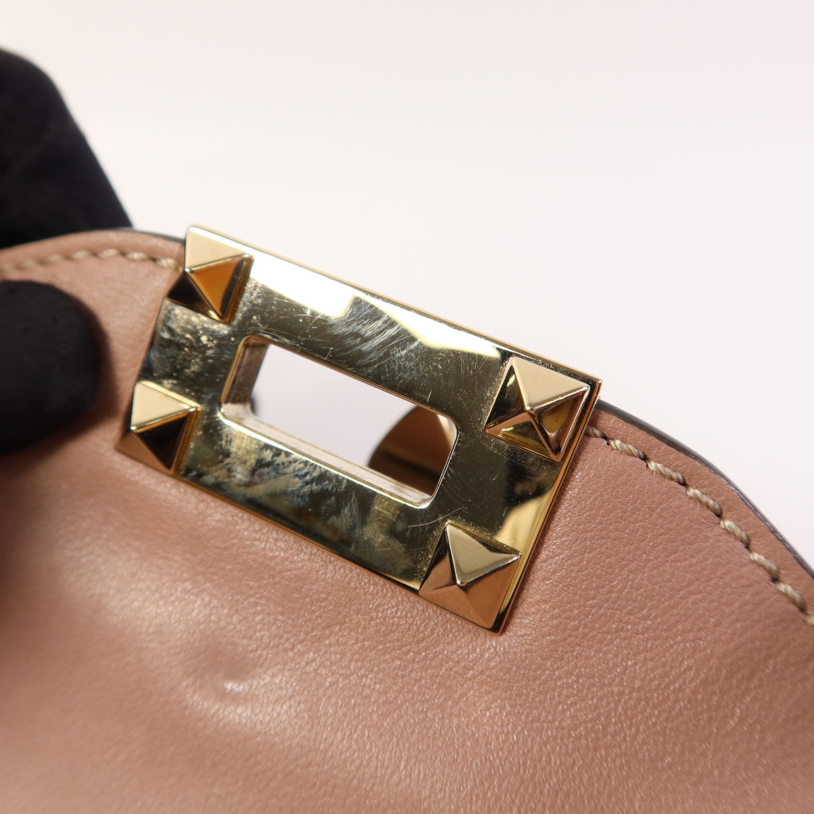 Valentino 牛皮皮革2 Way Shoulder金扣手挽肩背兩用袋