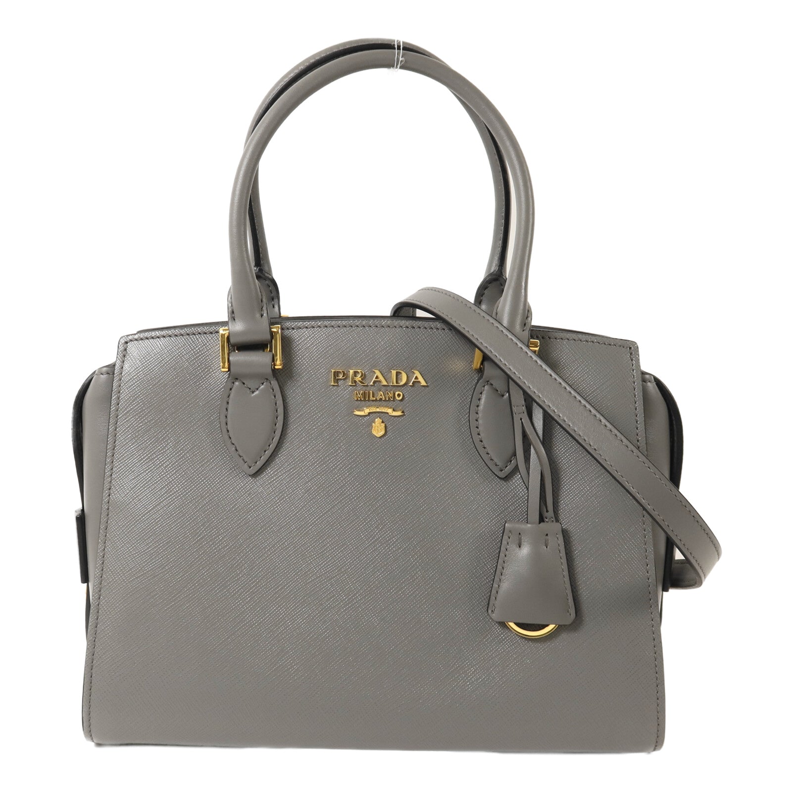PRADA 【激減優惠】牛皮皮革Borsa A mano金扣手挽肩背兩用袋