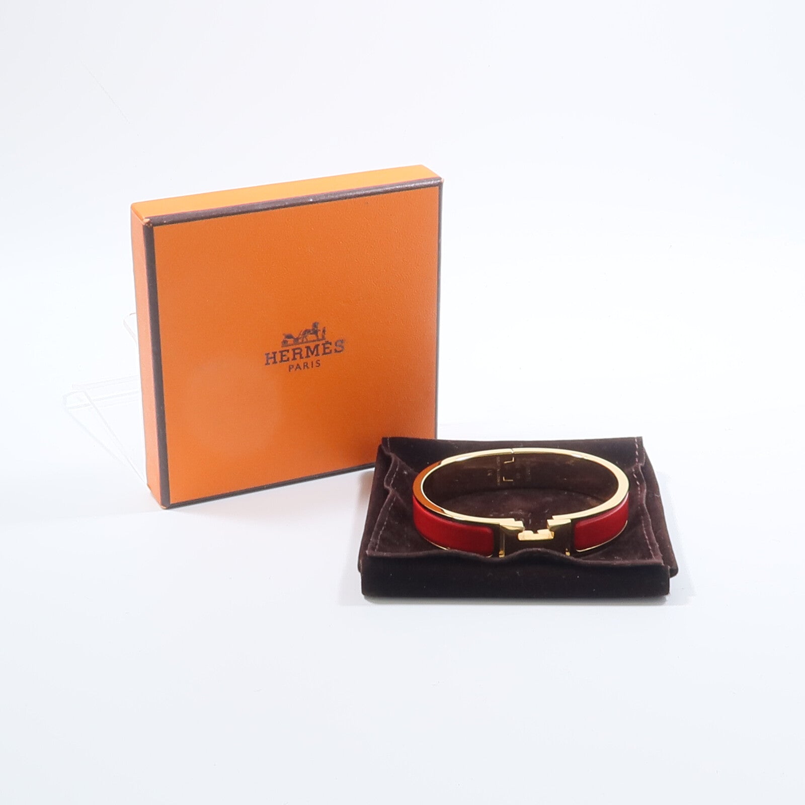 HERMES 金屬/琺瑯Clic H Bracelet手鐲