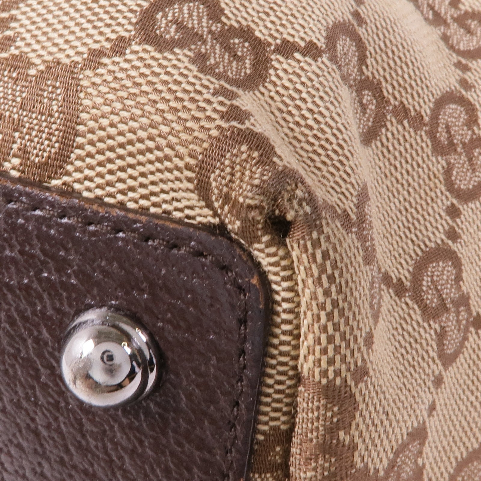 GUCCI 帆布Shoulder Tote銀扣肩背袋/手挽袋