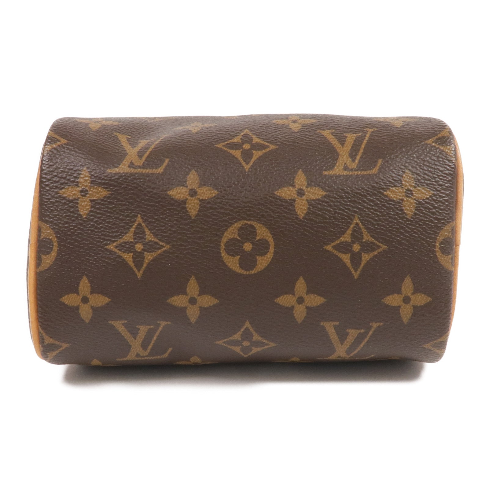 LOUIS VUITTON Monogram Nano Speedy金扣手挽肩背兩用袋棕色