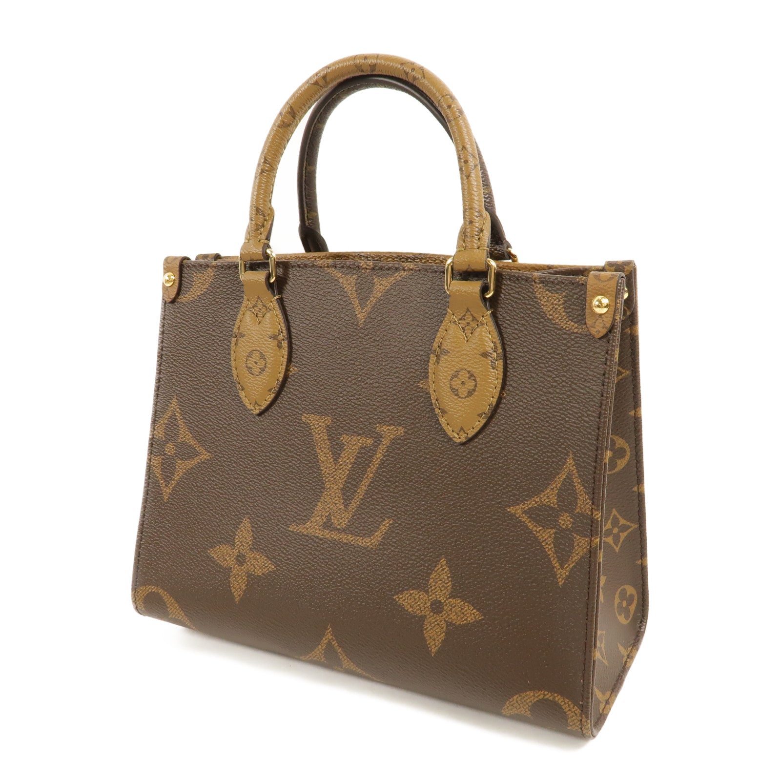 LOUIS VUITTON Monogram Giant OnTheGo PM金扣手挽肩背兩用袋棕色