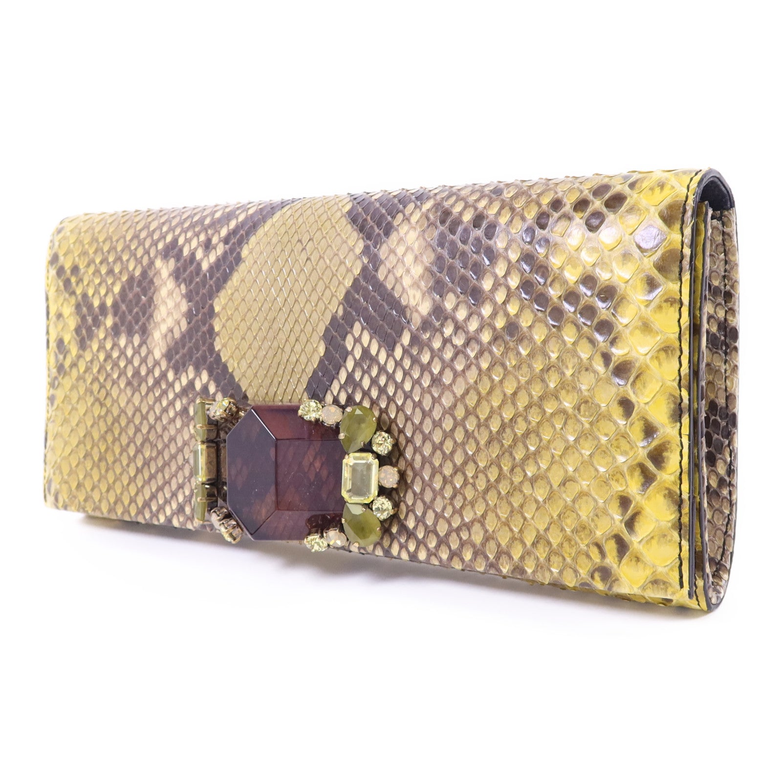 GUCCI 蛇皮皮革Clutch金扣手拿包