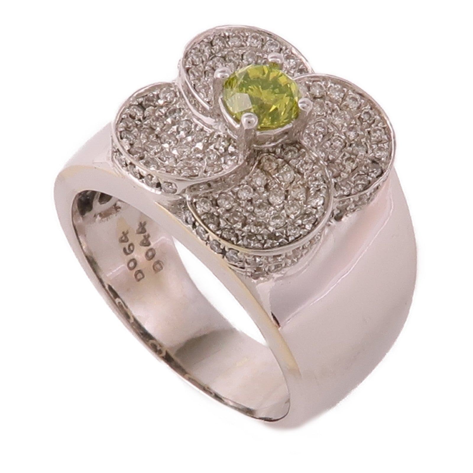JEWELRY 18K白金Green Diamond Ring綠鑽戒指