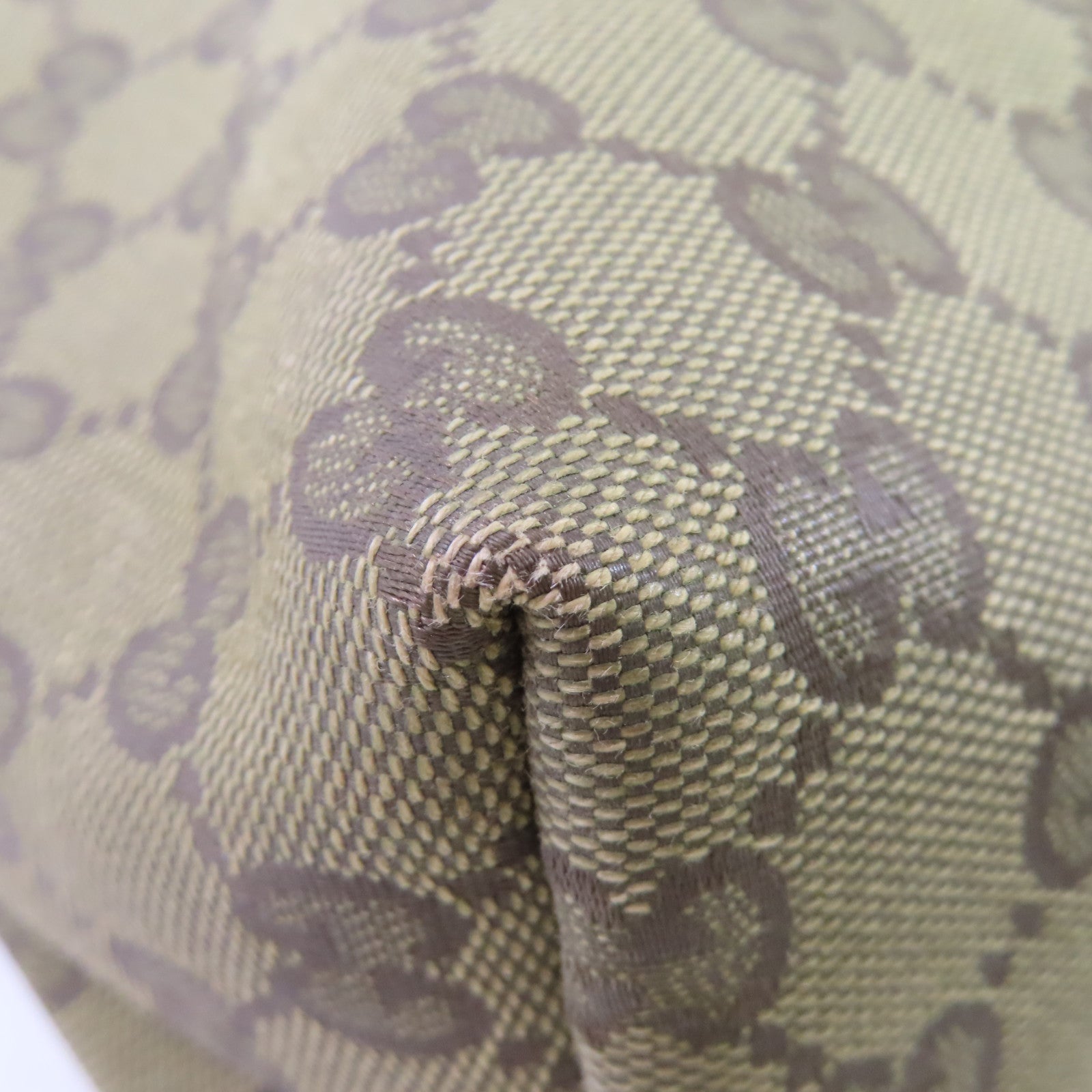 GUCCI GG帆布Sherry Line Shoulder Bag金扣肩背袋綠色