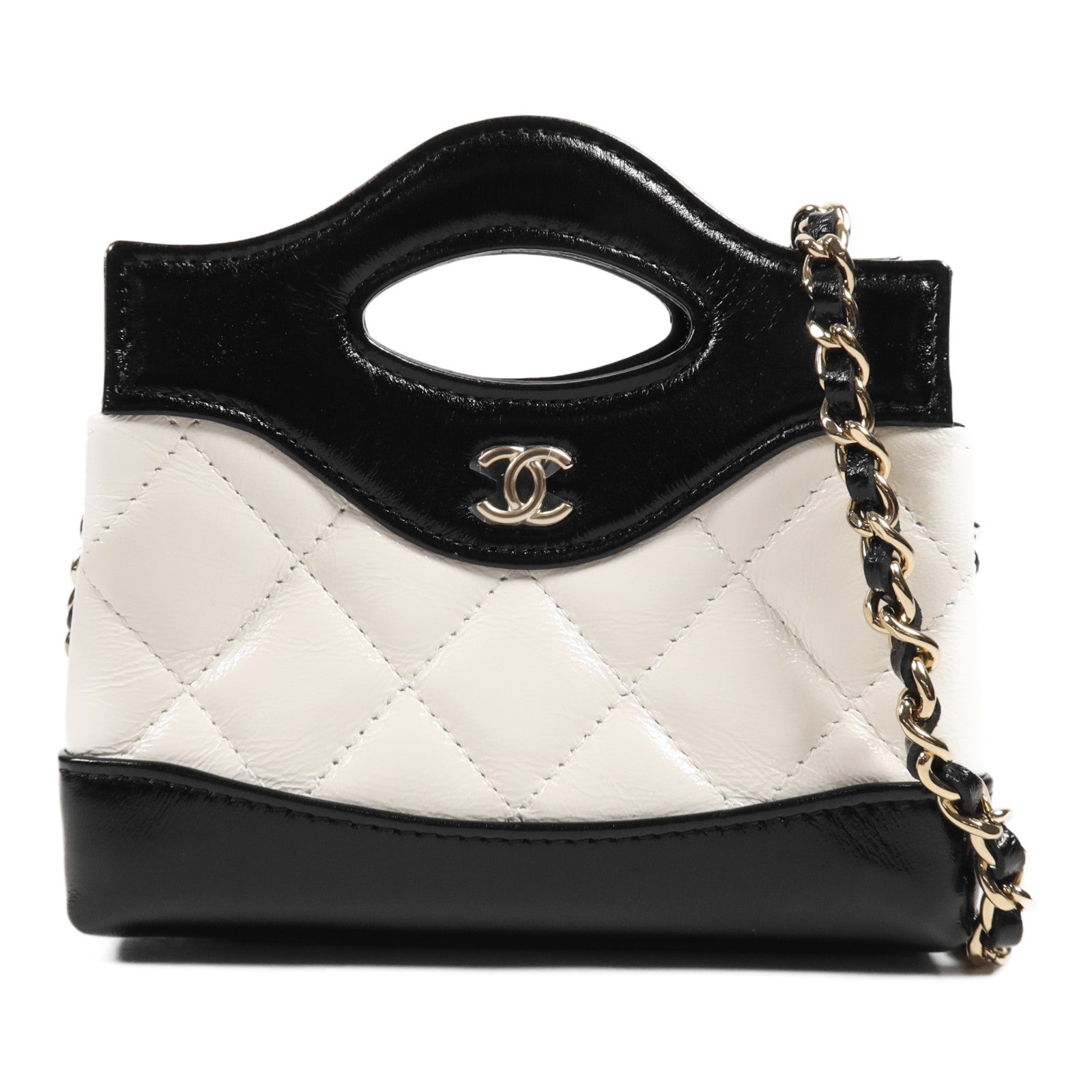 CHANEL 牛皮皮革Chanel 31 Micro金扣手挽肩背兩用袋