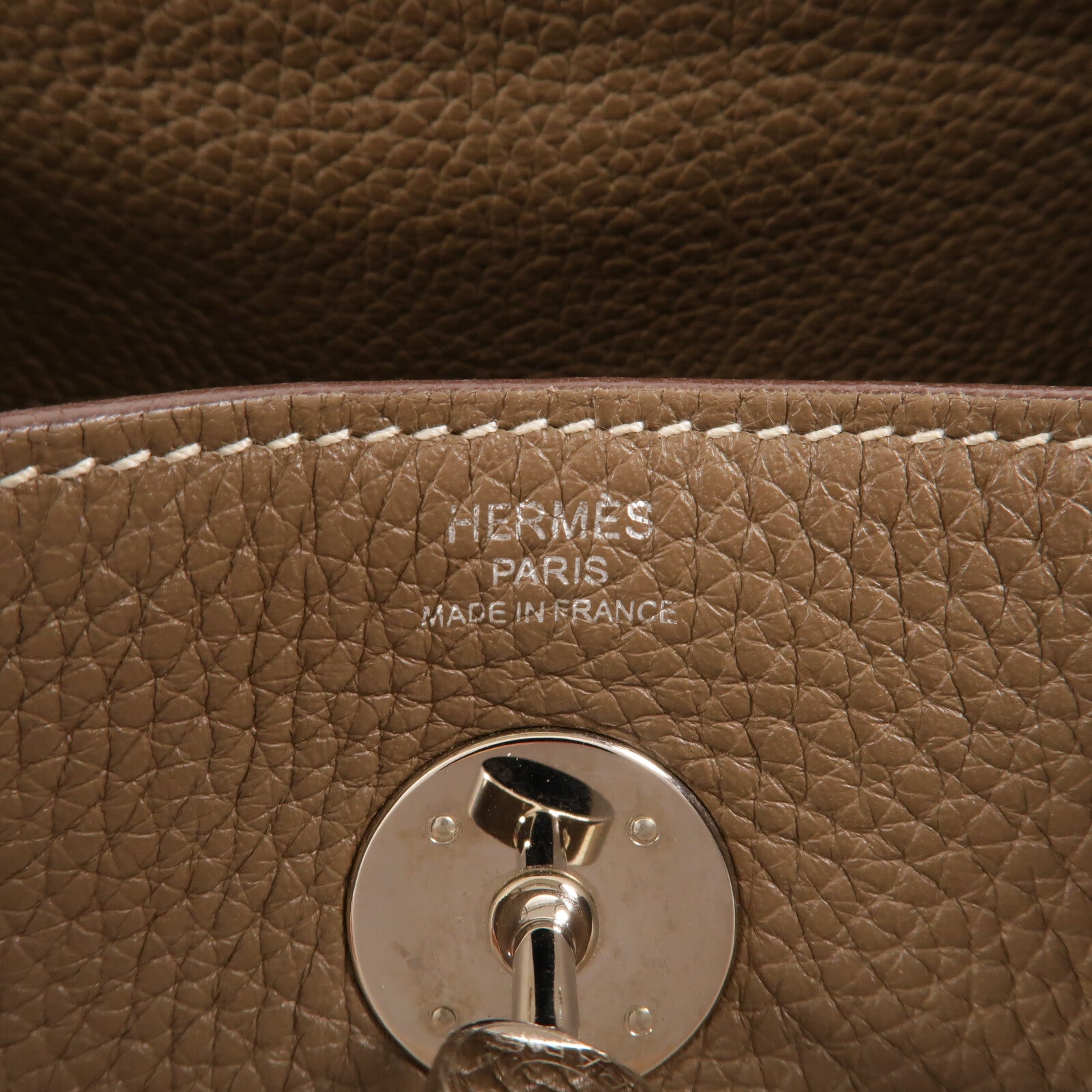 HERMES Clemence皮革Lindy 26手挽肩背兩用袋Etoupe