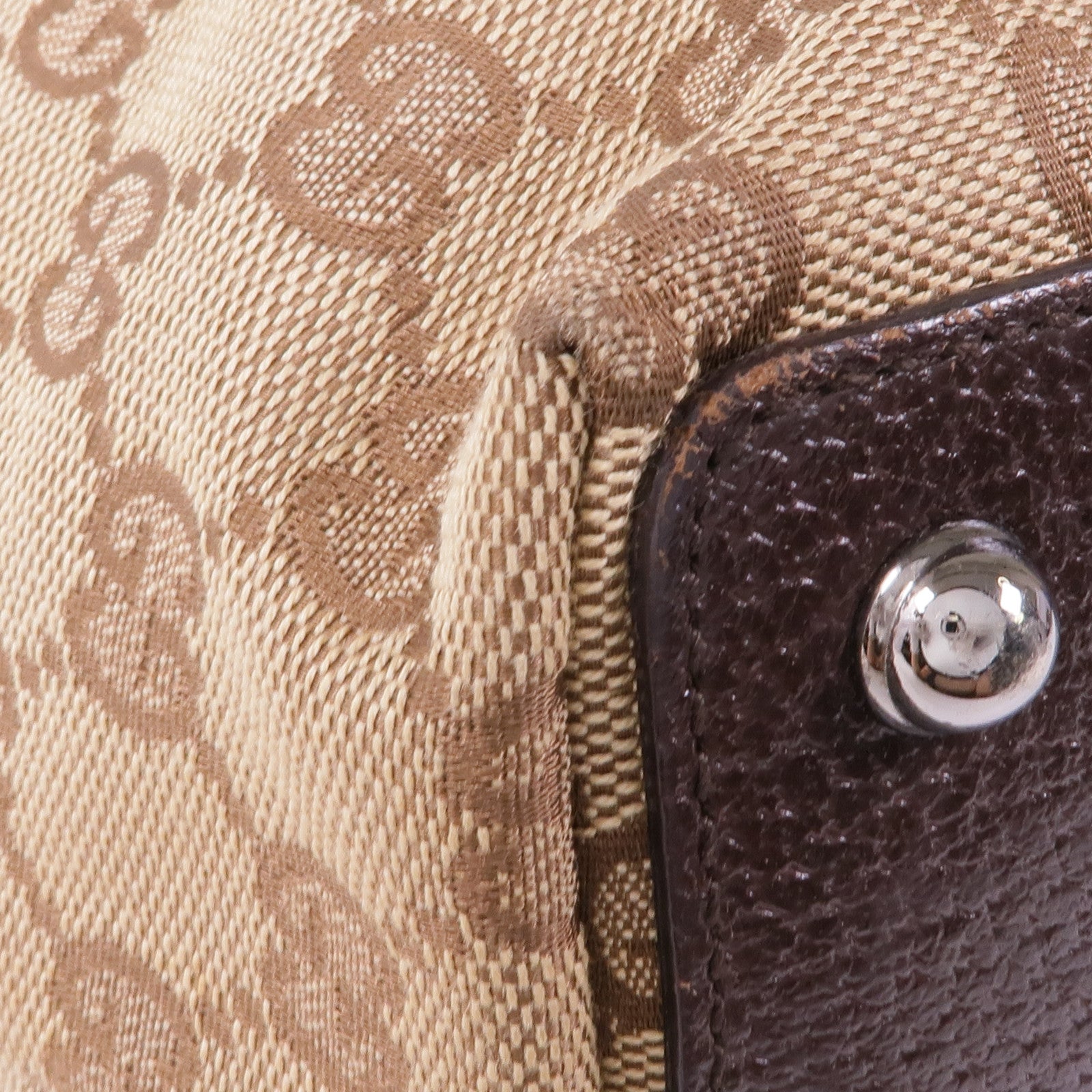 GUCCI 帆布Shoulder Tote銀扣肩背袋/手挽袋