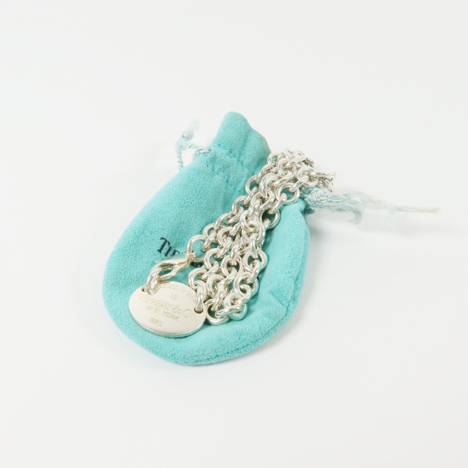 TIFFANY＆CO 925純銀Return to Oval Tag項鏈