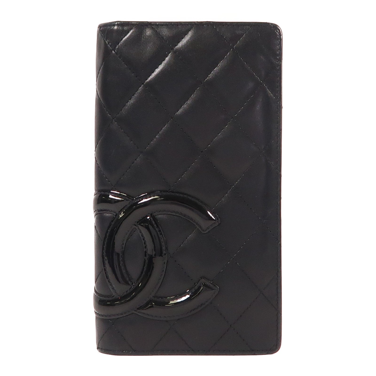 CHANEL 羊皮皮革Cambon Wallet銀扣長錢包