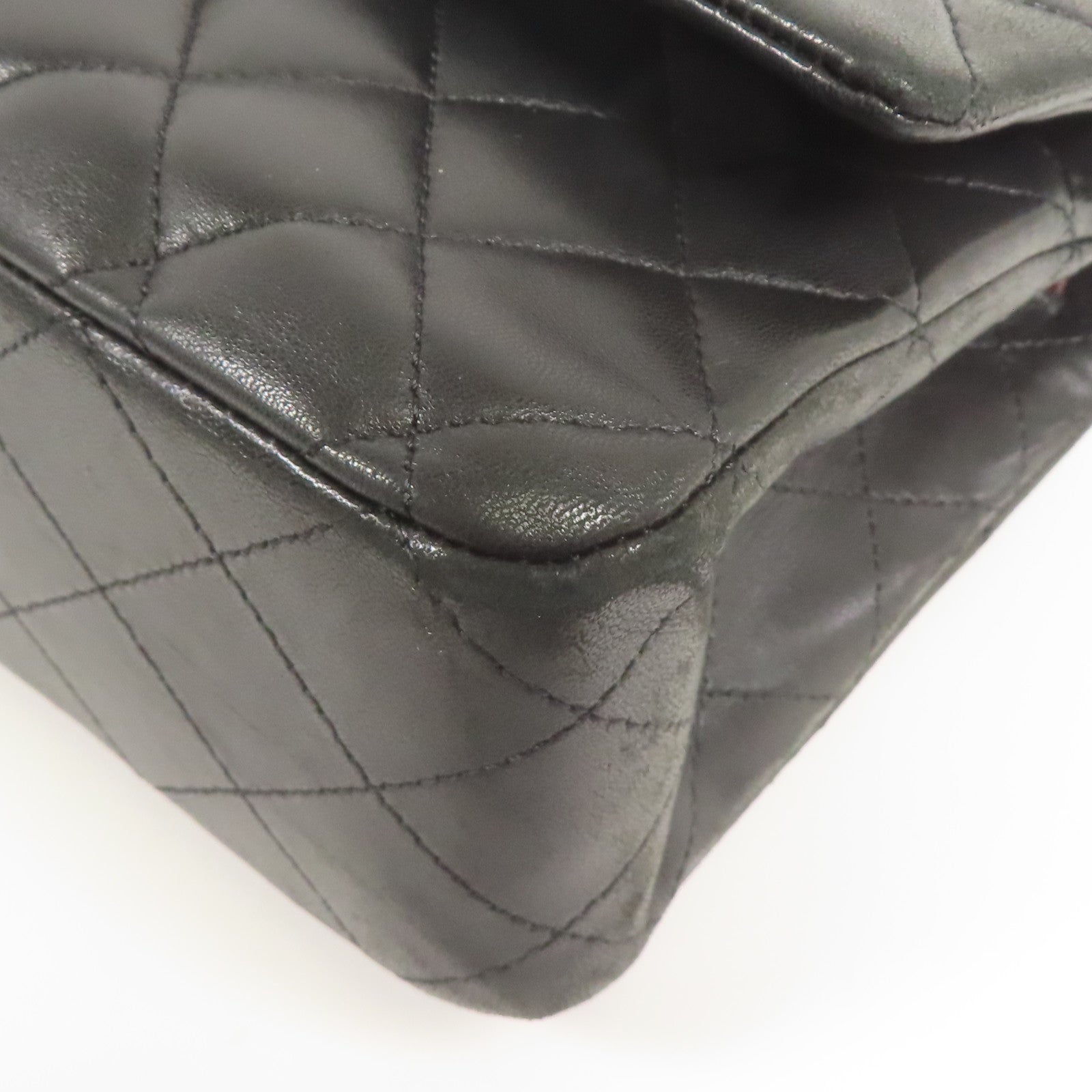 CHANEL 羊皮皮革Classic 25銀扣鏈帶肩背袋