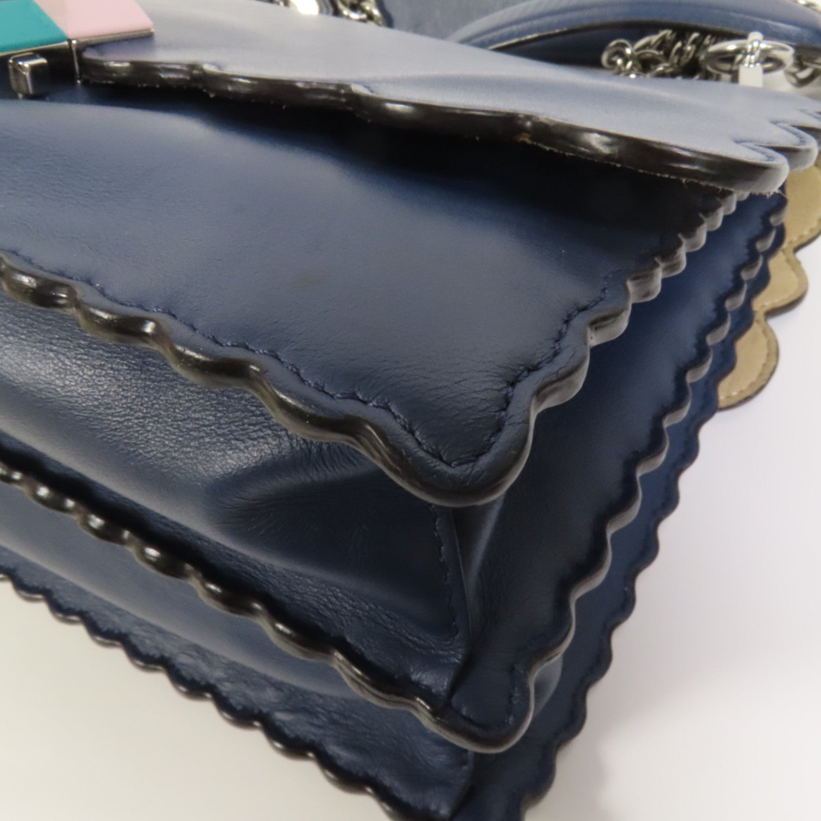 FENDI 牛皮皮革Kan I銀扣手挽肩背兩用袋