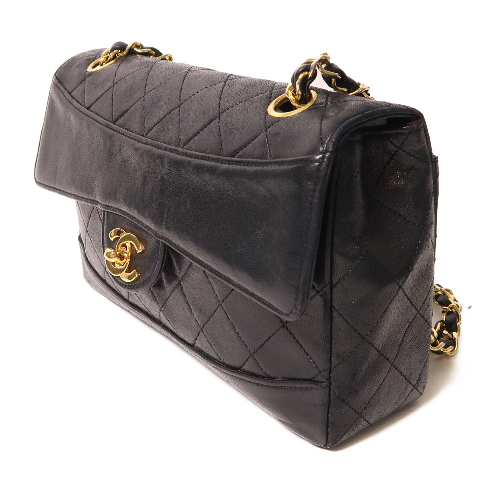 CHANEL 羊皮皮革Chain Shoulder金扣肩背袋
