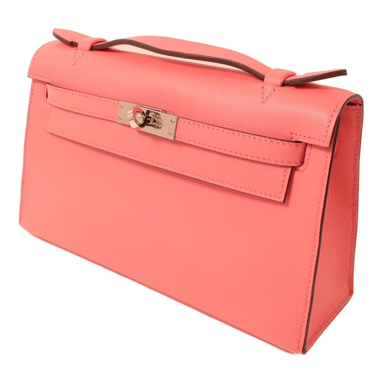 HERMES Swift皮革Kelly Pochette手挽袋Rose d'Ete