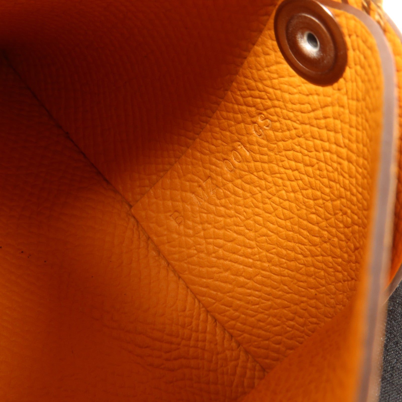 HERMES Epsom皮革Bastia零錢包Orange