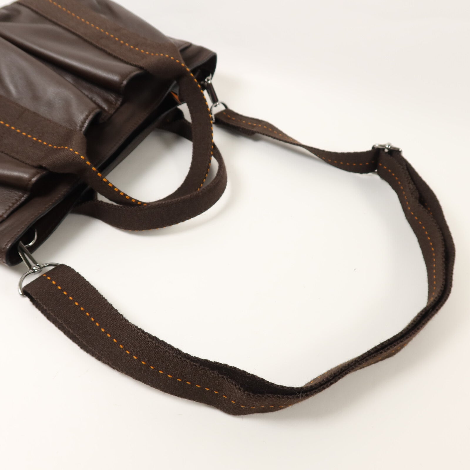 HERMES Derma皮革Caravan Horizontal PM手挽肩背兩用袋Brown