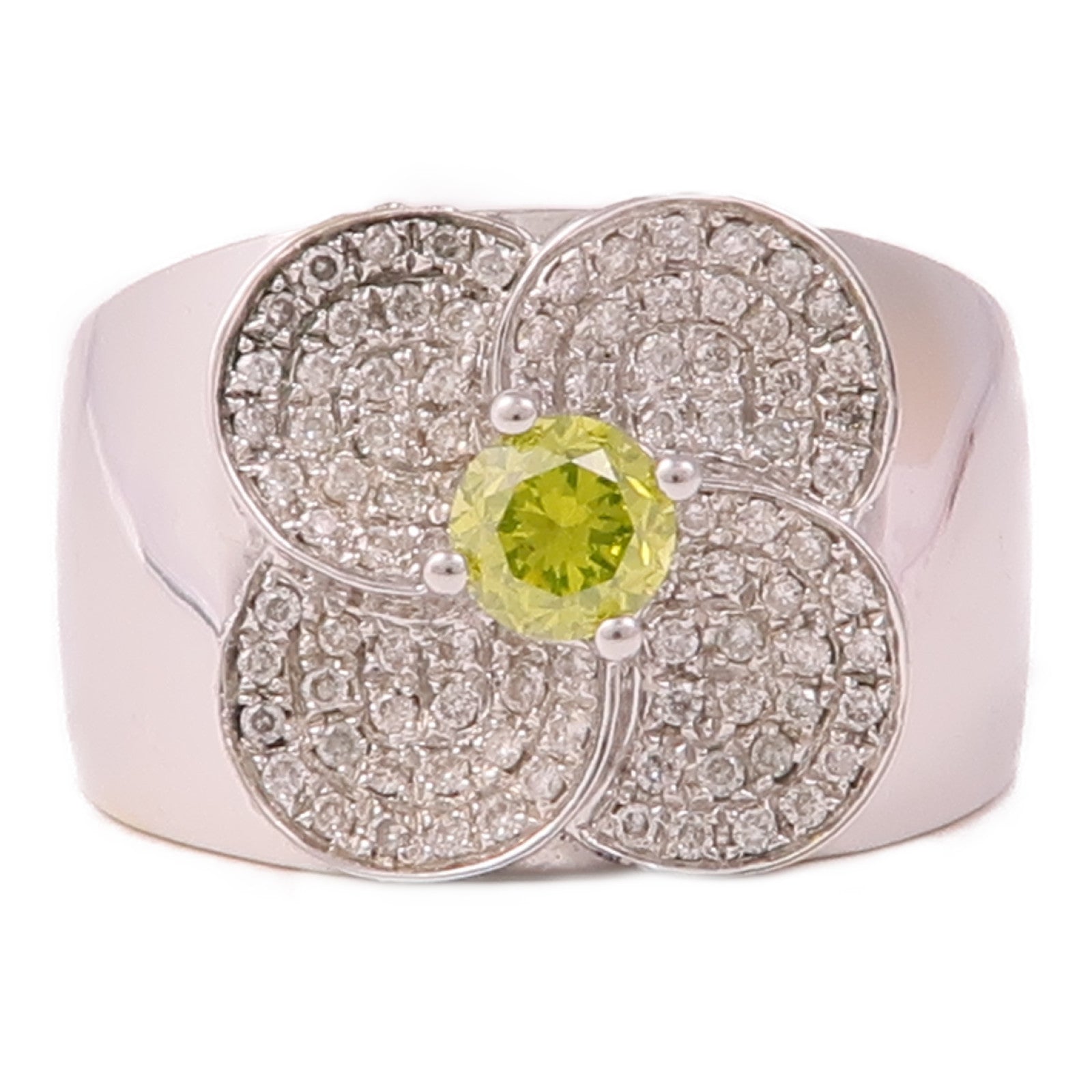 JEWELRY 18K白金Green Diamond Ring綠鑽戒指