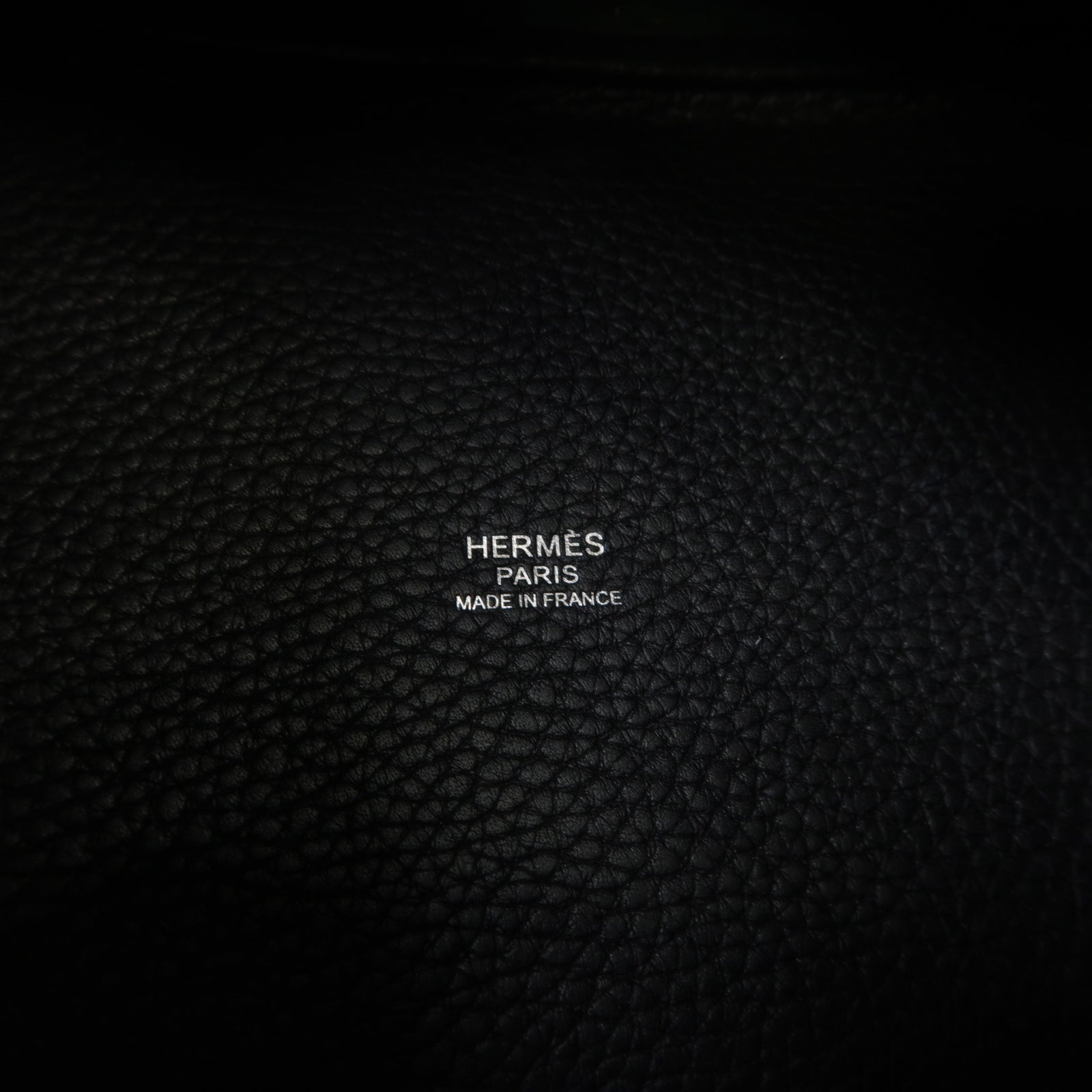 HERMES Clemence皮革Picotin PM銀扣手挽袋黒色