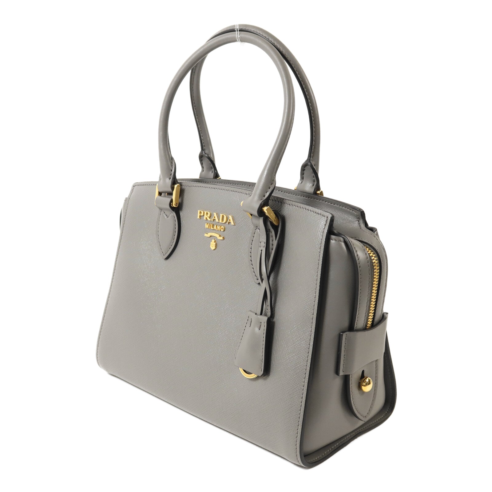 PRADA 牛皮皮革Borsa A mano金扣手挽肩背兩用袋
