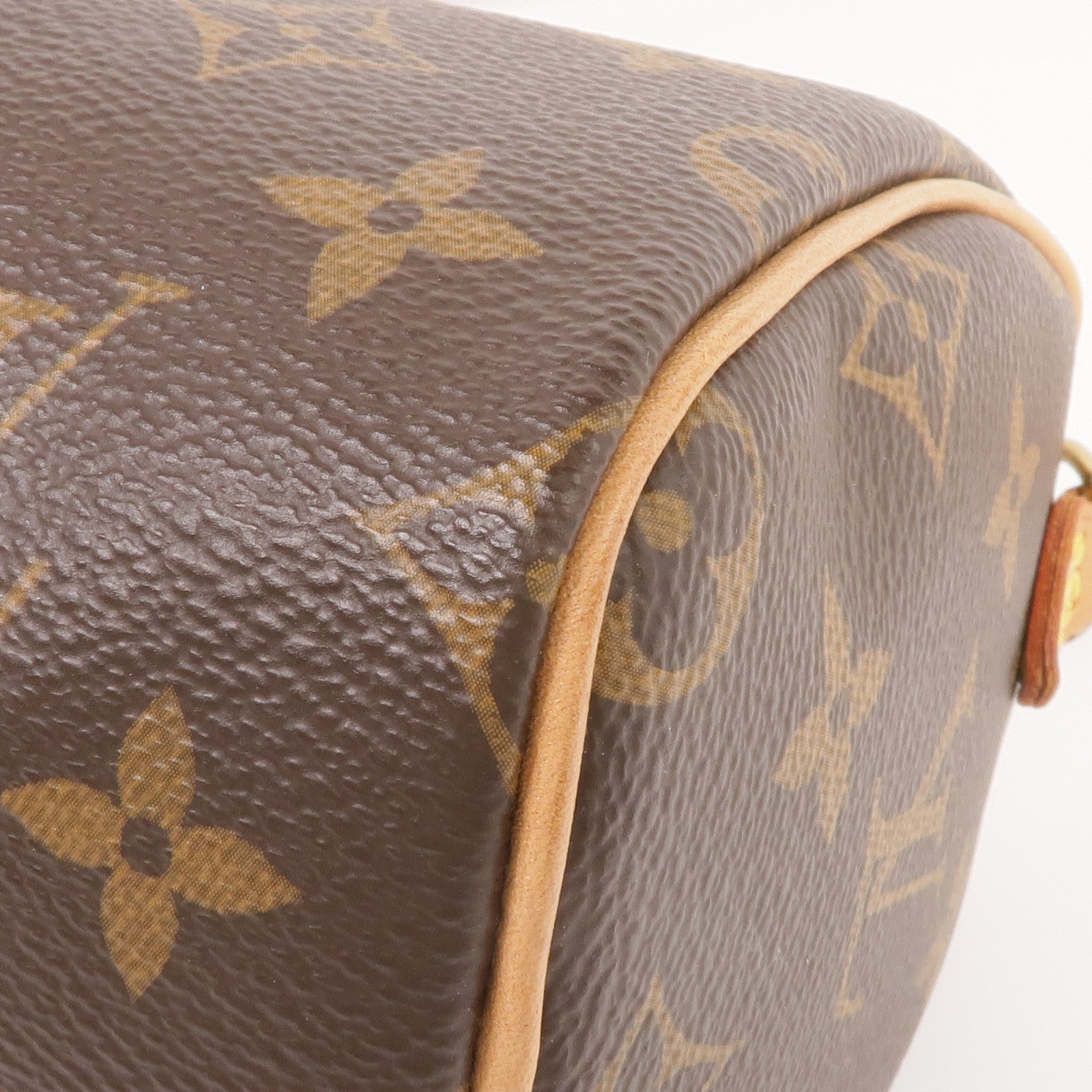 LOUIS VUITTON Monogram Nano Speedy金扣手挽肩背兩用袋棕色