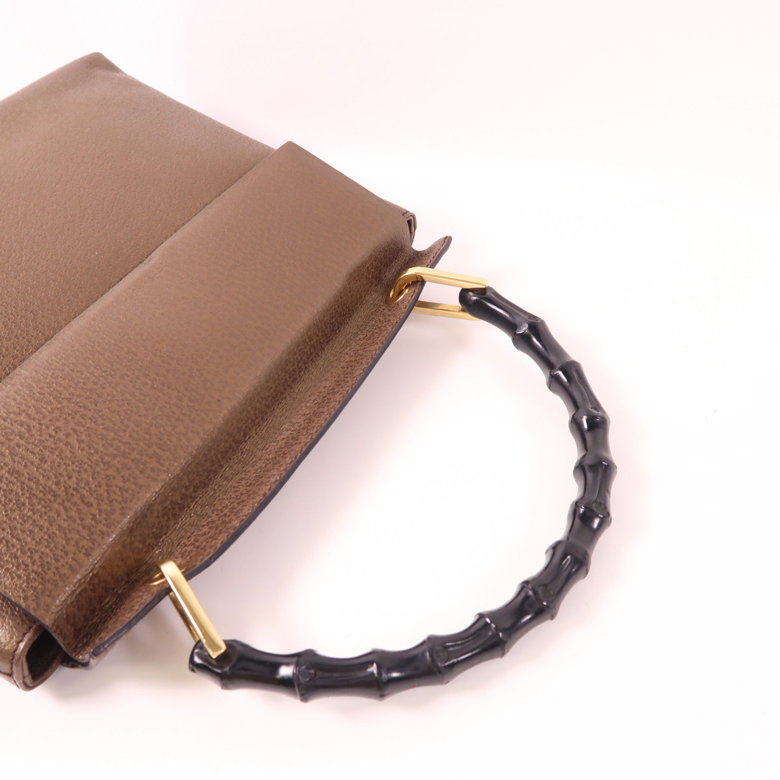 GUCCI GG GHW Vintage Handbag 0013444 Calfskin Leather Brown