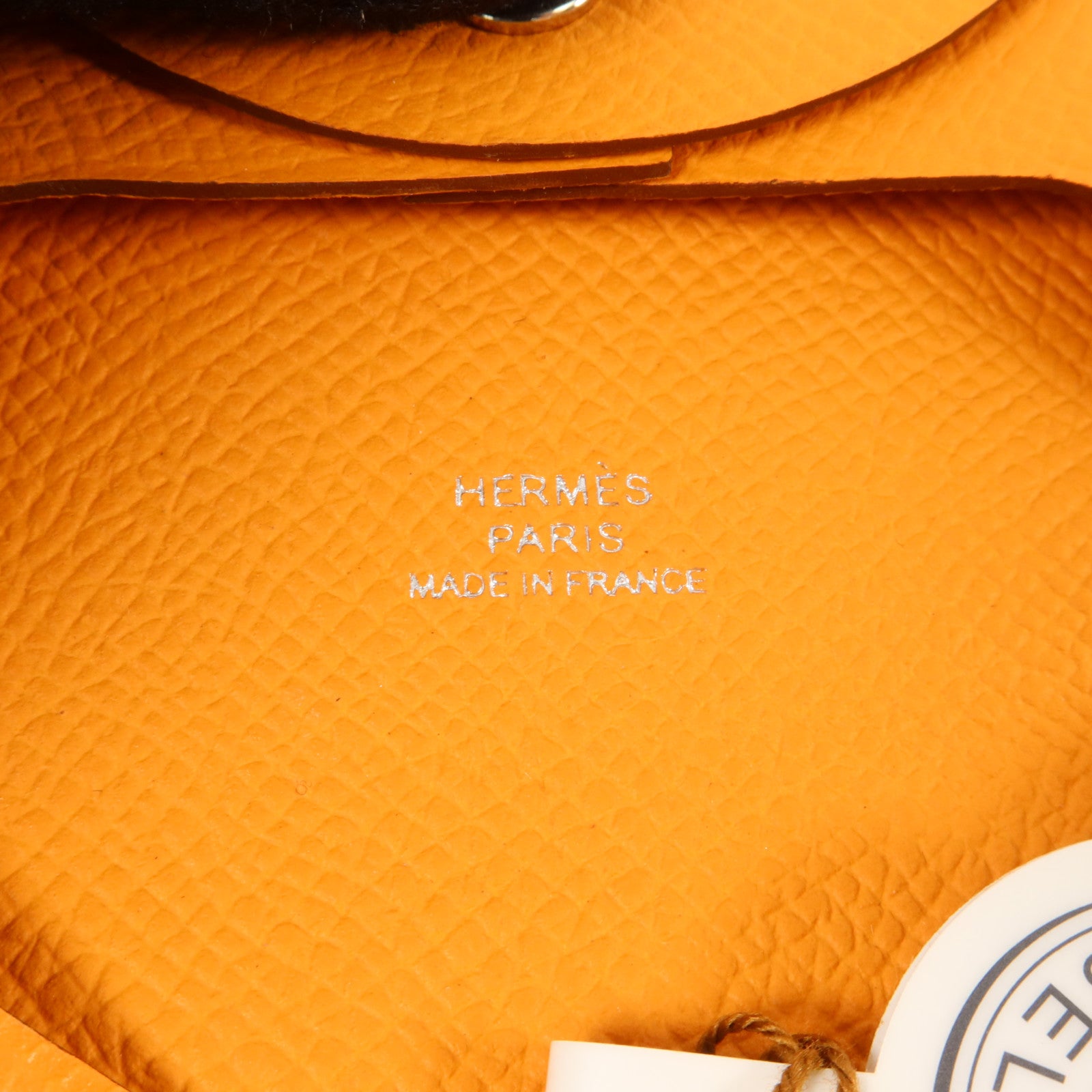 HERMES Epsom皮革Bastia零錢包Orange