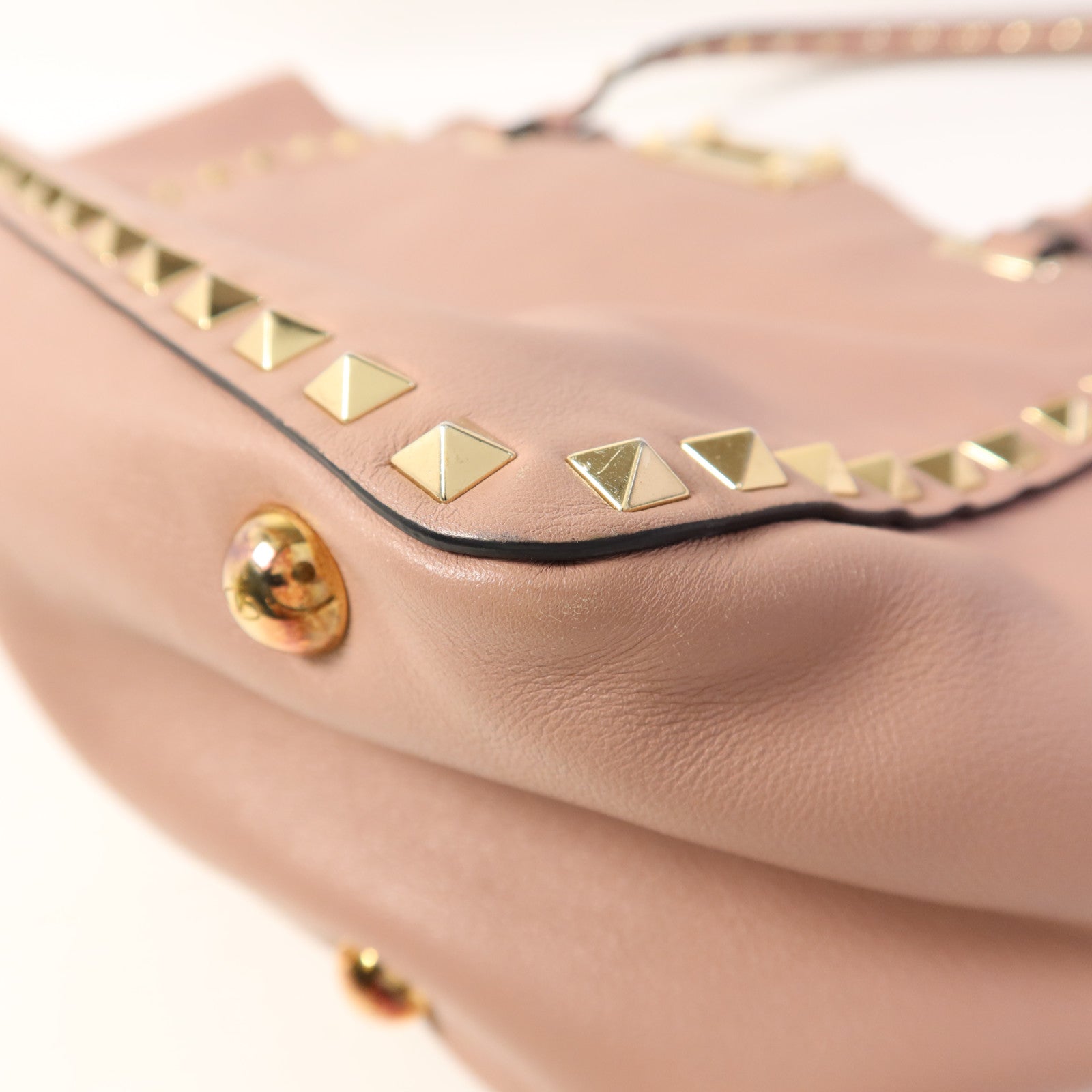 Valentino 牛皮皮革2 Way Shoulder金扣手挽肩背兩用袋