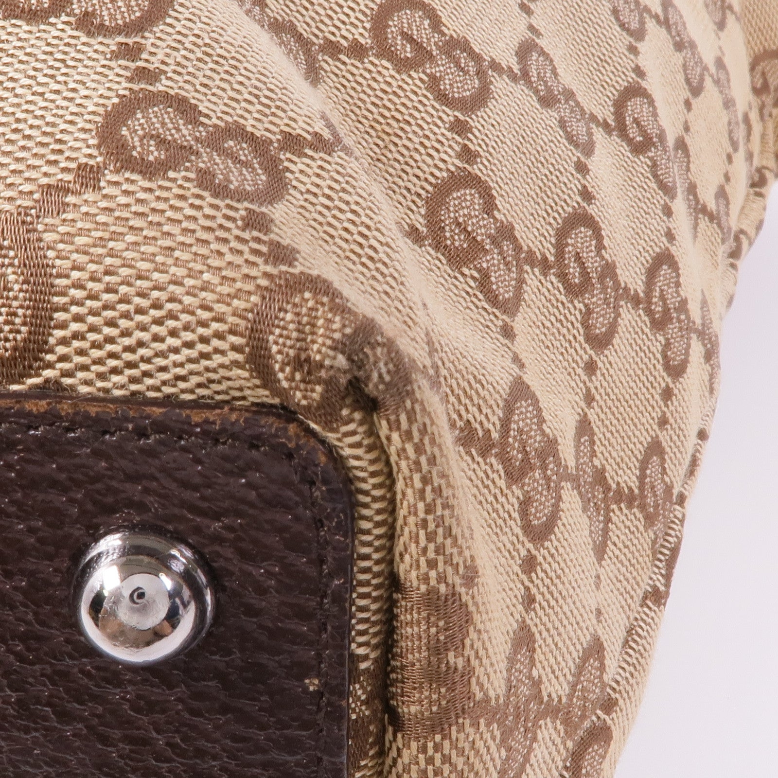 GUCCI 帆布Shoulder Tote銀扣肩背袋/手挽袋