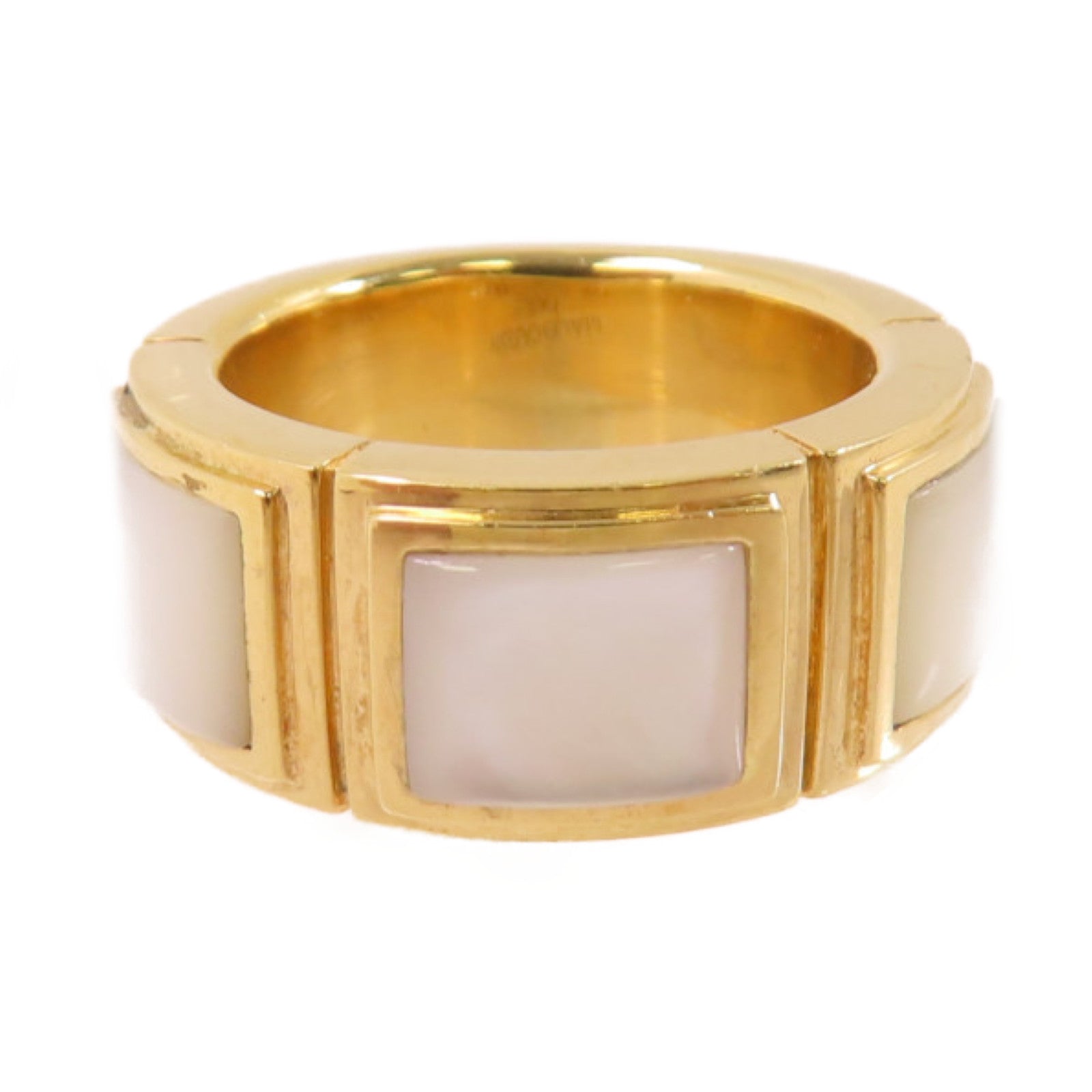 MAUBOUSSIN 18K黃金/珍珠母Mother of Pearl Ring戒指#53/US#5.25