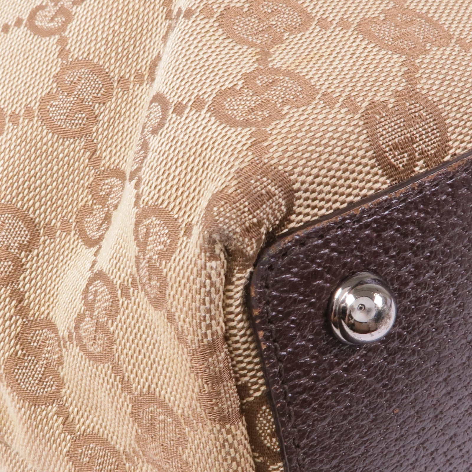 GUCCI 帆布Shoulder Tote銀扣肩背袋/手挽袋