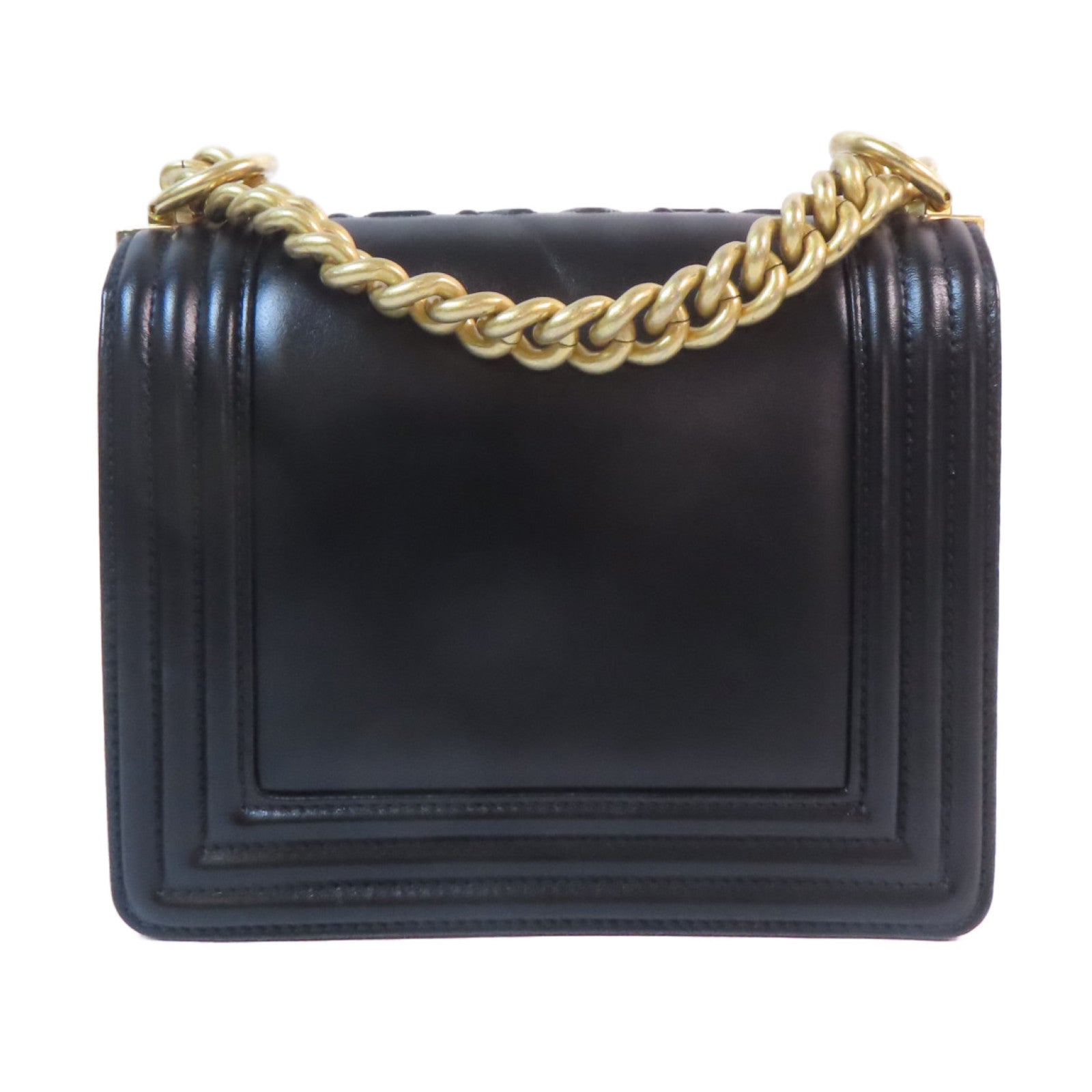 CHANEL 【激減優惠】牛皮皮革Chain Shoulder金扣鏈帶肩背袋黑色
