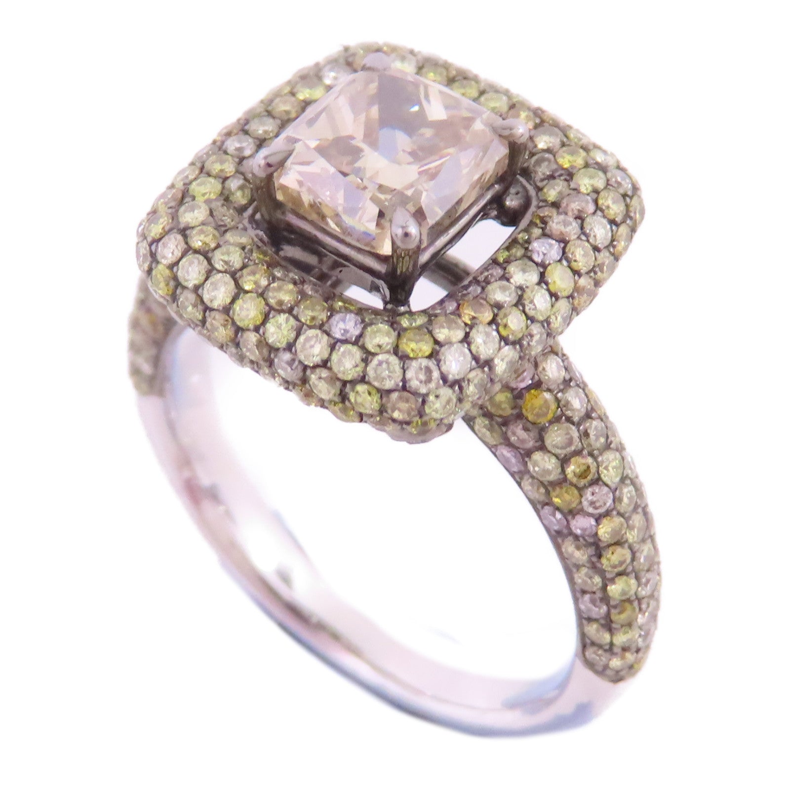 JEWELRY 【激減優惠】18K白金/黃鑽石Brown Diamond Ring戒指US#5.25