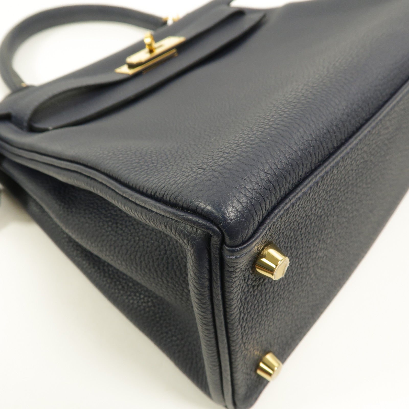 HERMES Togo皮革Kelly 28手挽肩背兩用袋Bleu Nuit