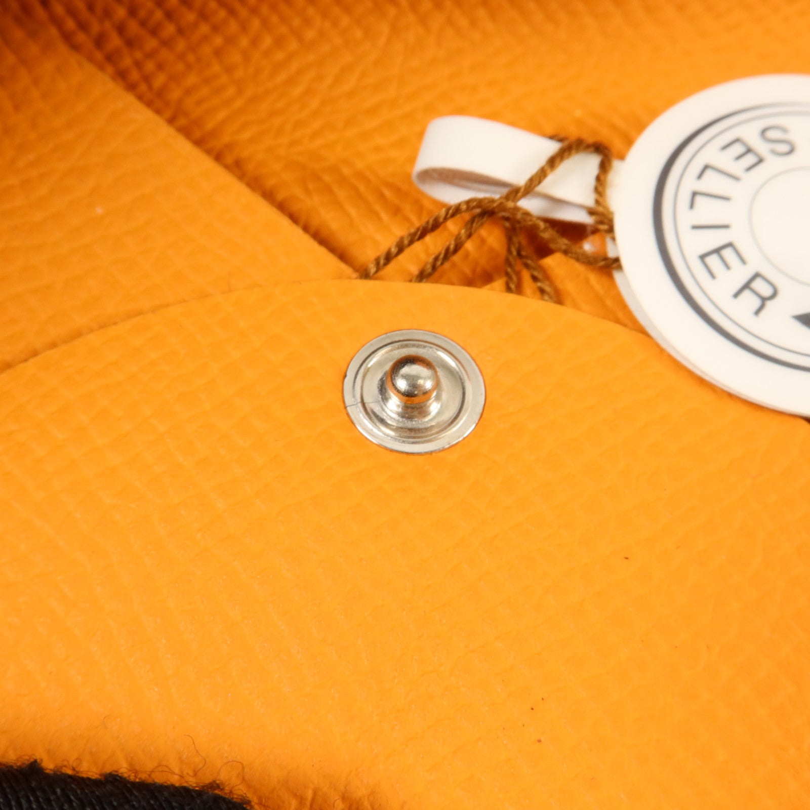 HERMES Epsom皮革Bastia零錢包Orange