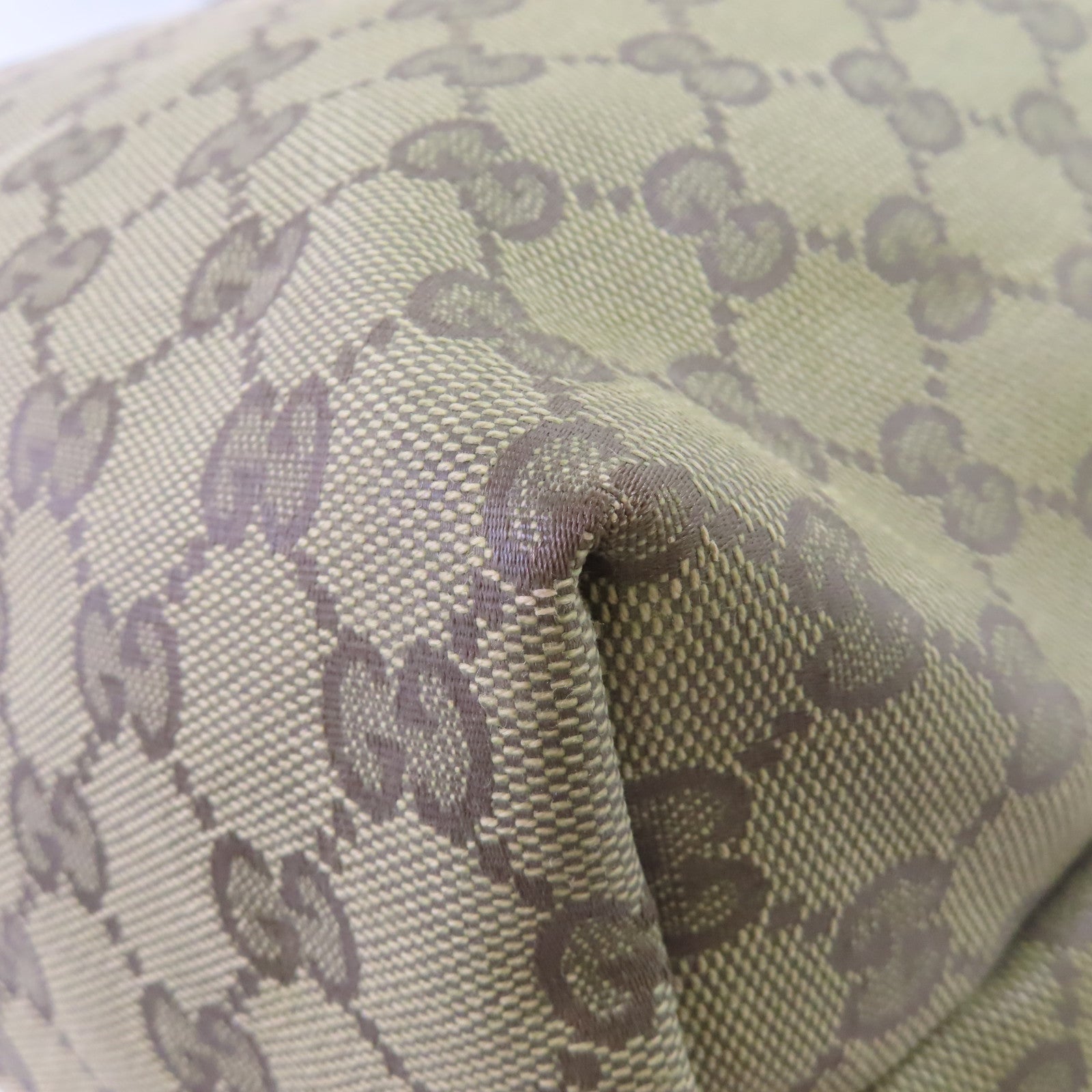 GUCCI GG帆布Sherry Line Shoulder Bag金扣肩背袋綠色