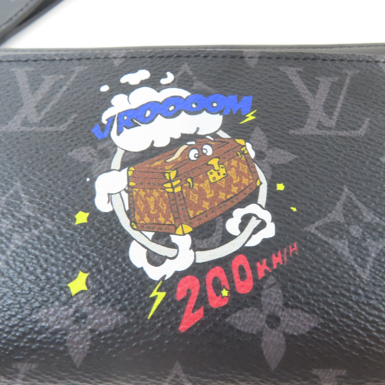 LOUIS VUITTON 【激減優惠】Monogram Eclipse Zippy Dragonne銀扣長錢包黑色