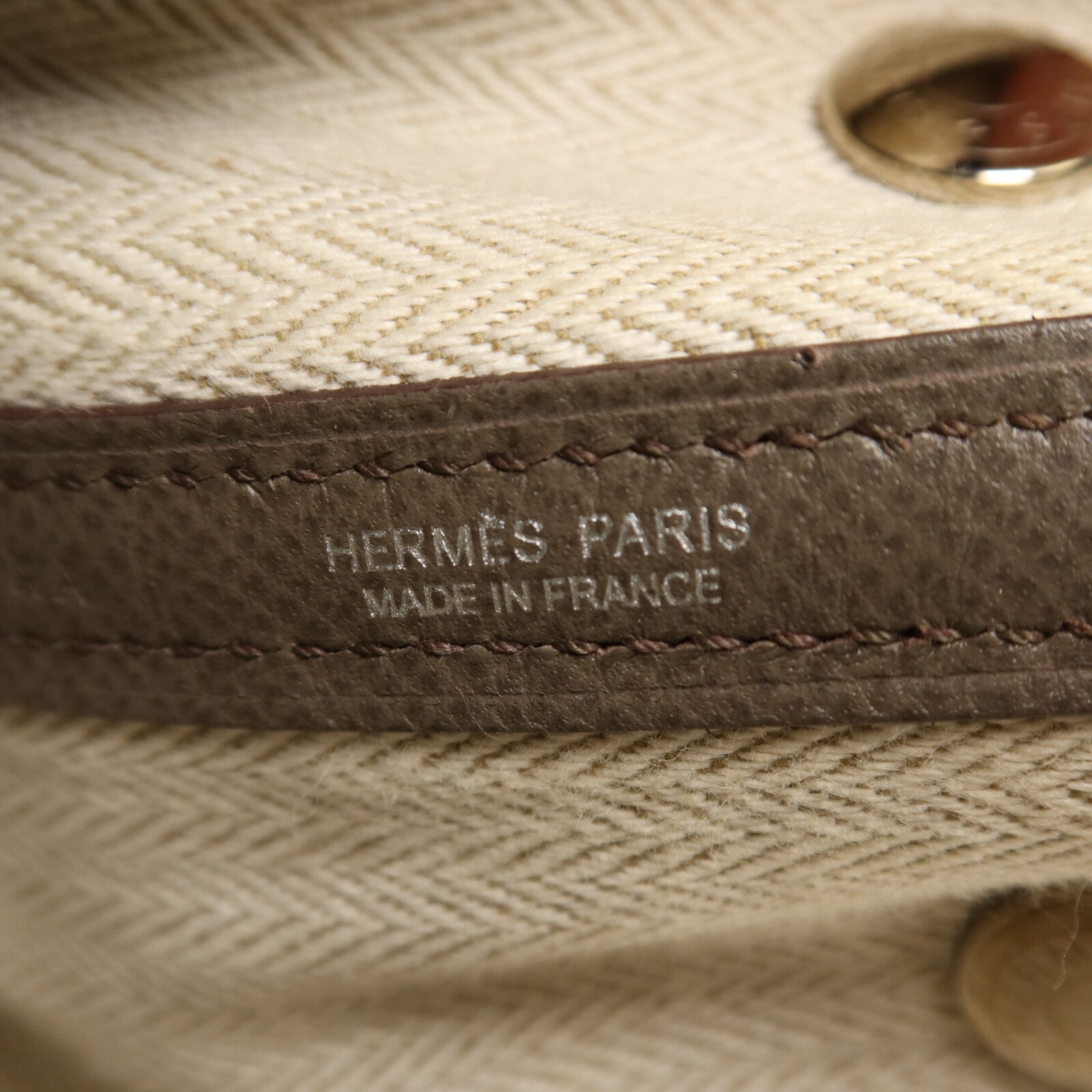 HERMES 【激減優惠】Epsom皮革Garden Party TPM銀扣手挽袋Etain