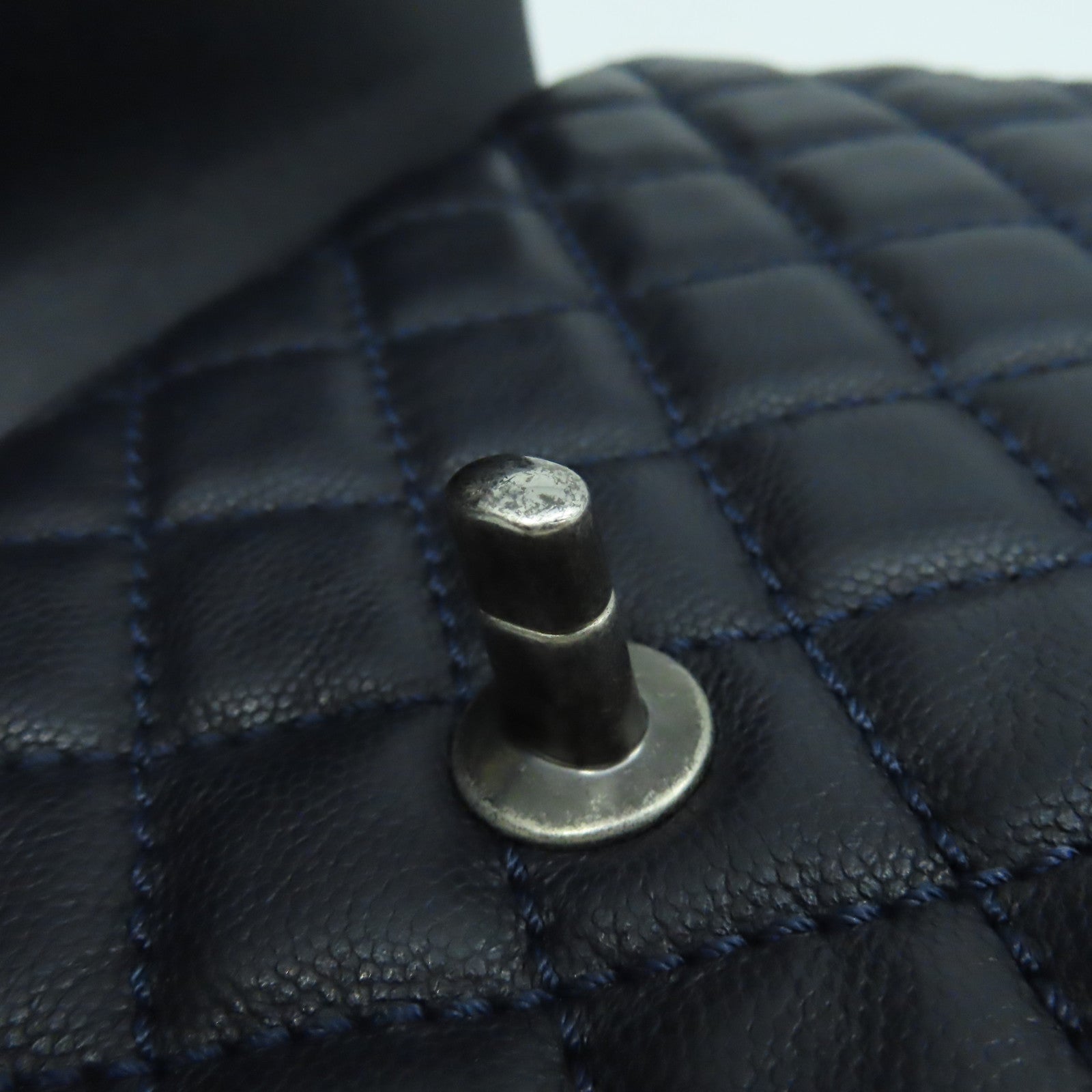CHANEL 【激減優惠】菱格Caviar皮革/蜥蝪皮革CoCo Handle 2Way Chain Shoulder Bga銀扣鏈帶手挽肩背兩用袋寶藍色