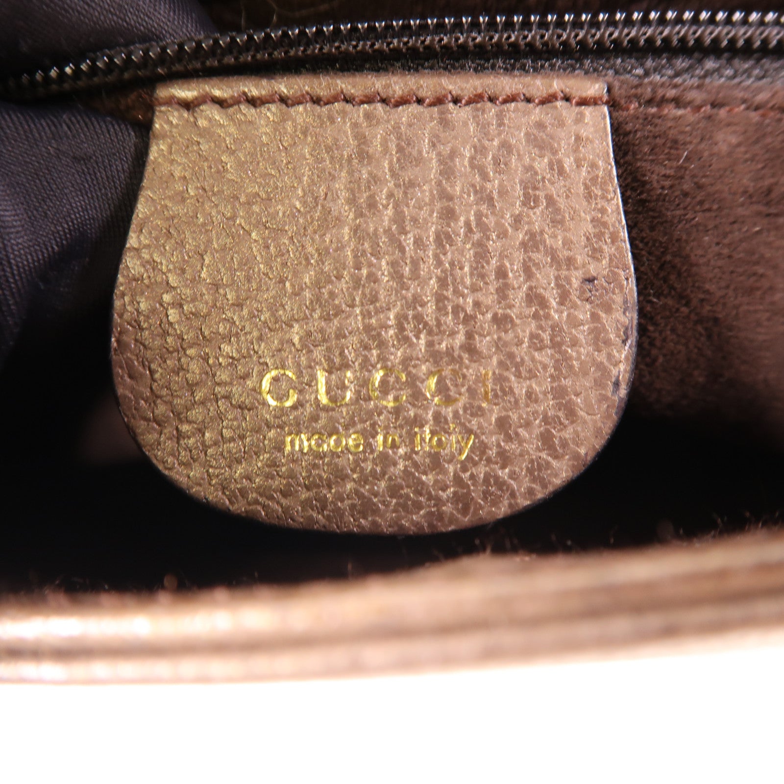 GUCCI GG GHW Vintage Handbag 0013444 Calfskin Leather Brown