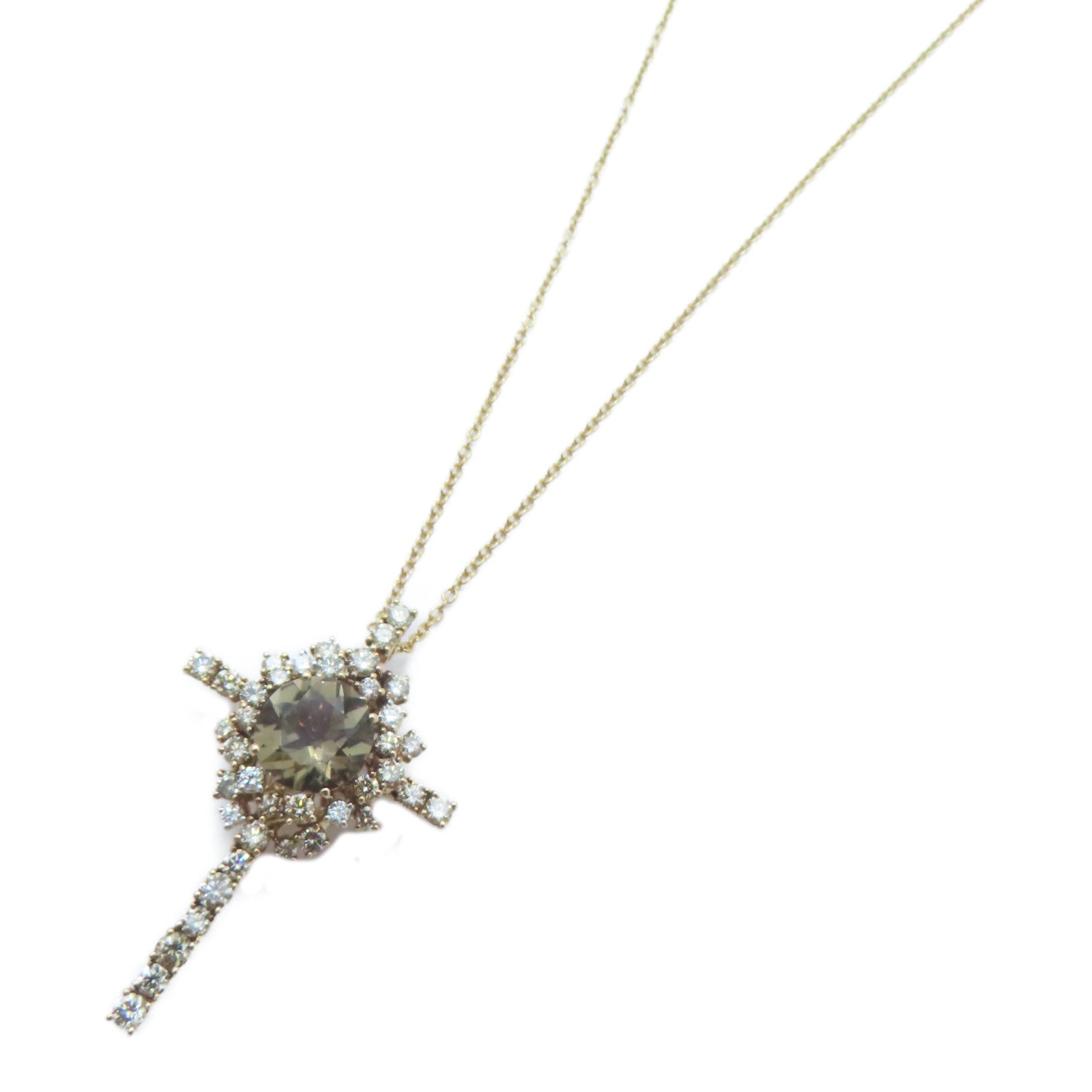 Damiani 18K玫瑰金Smokey Quartz/Diamond Necklace項鍊