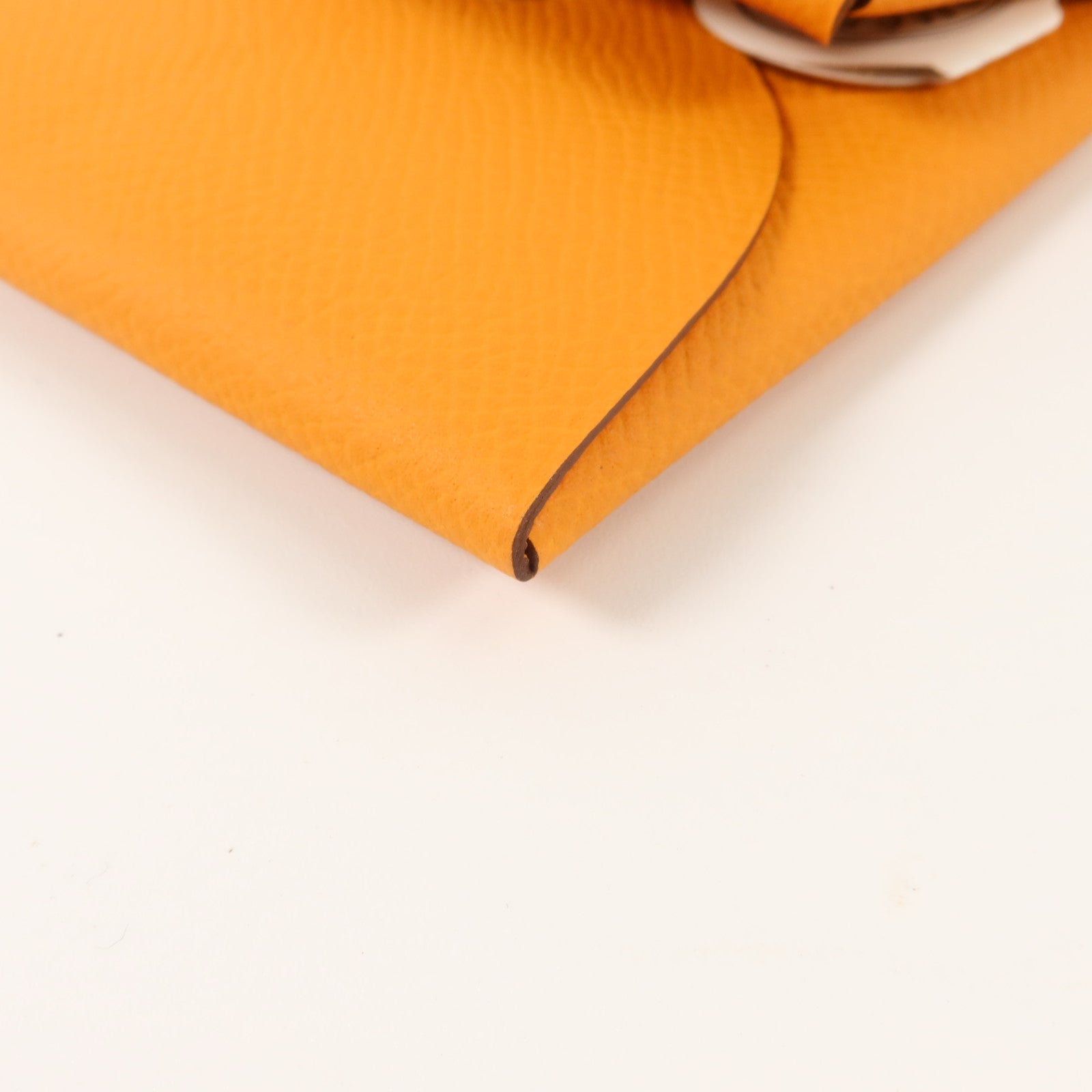 HERMES Epsom皮革Bastia零錢包Orange