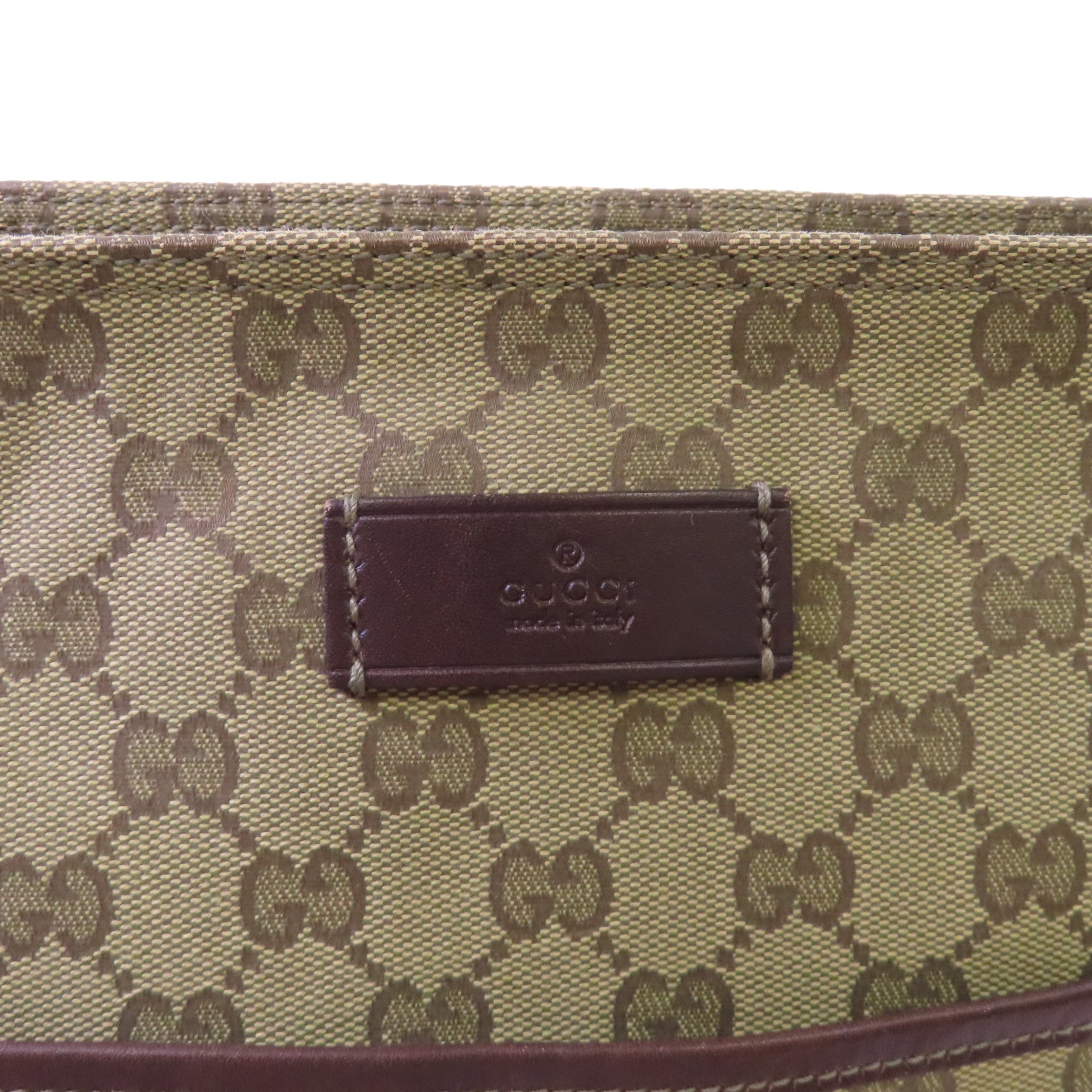 GUCCI GG帆布Sherry Line Shoulder Bag金扣肩背袋綠色